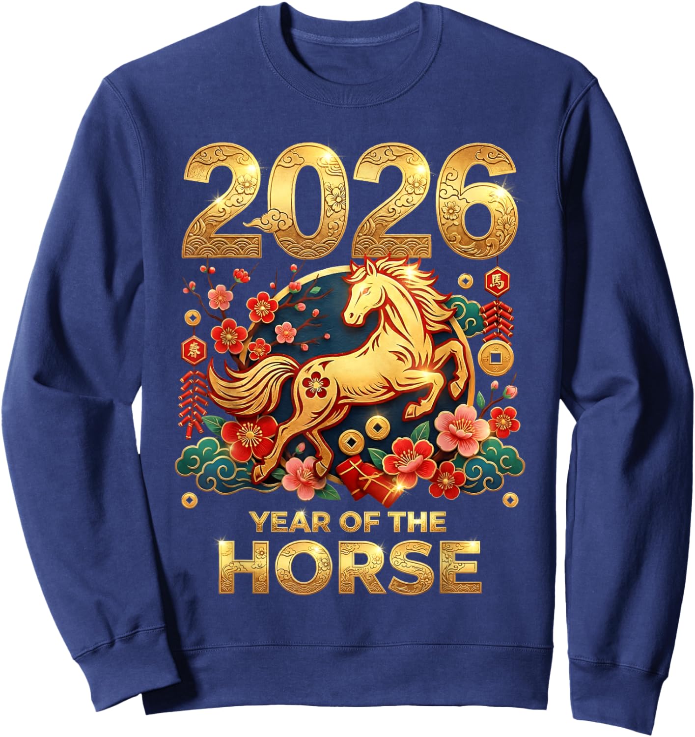 Chinese New Year 2026 Lunar New Year 2026 Year of The Horse Sweatshirt - Sweatshirt | Navy
