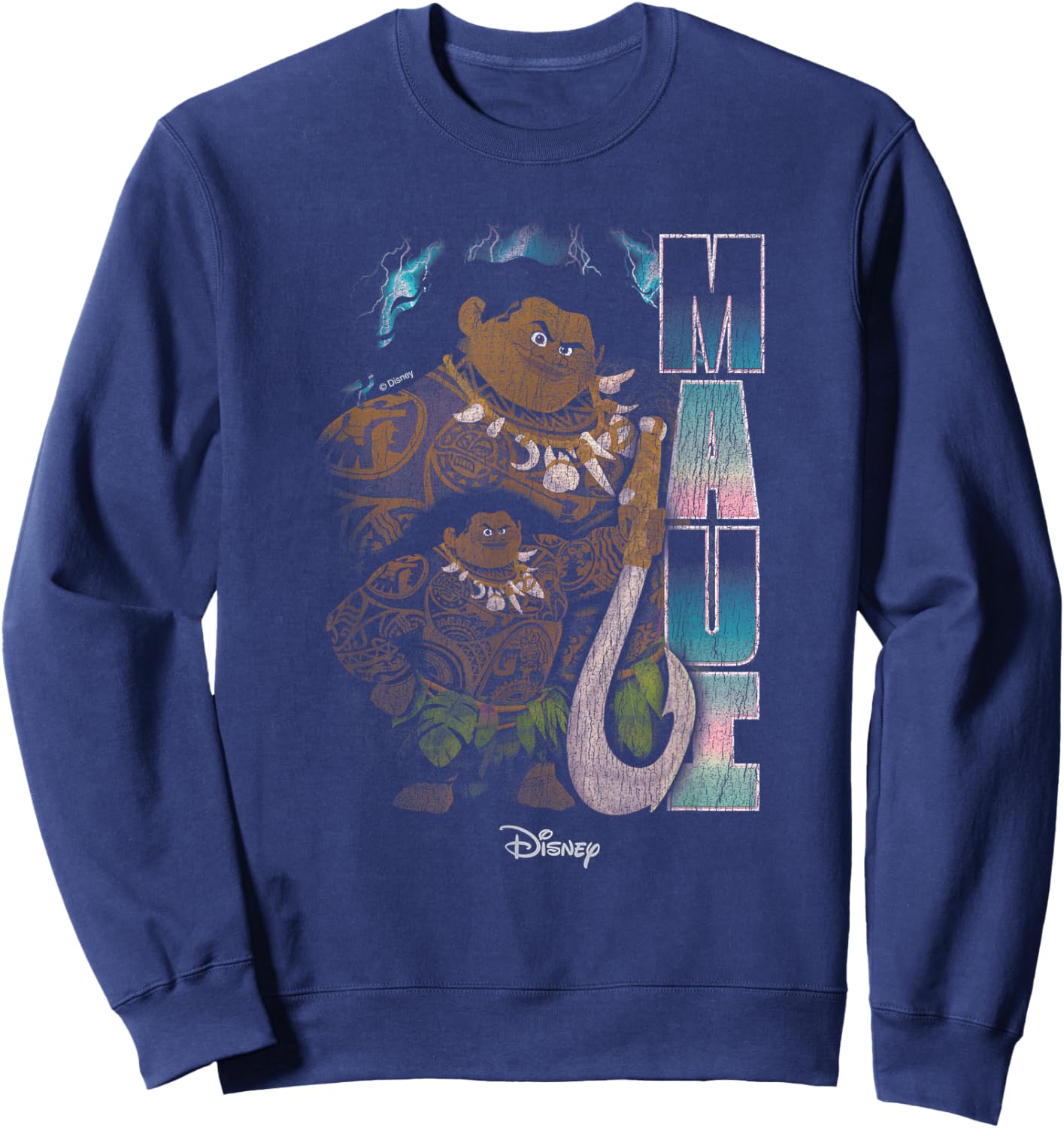 Disney Moana Maui Distressed Sweatshirt - Sweatshirt | Navy