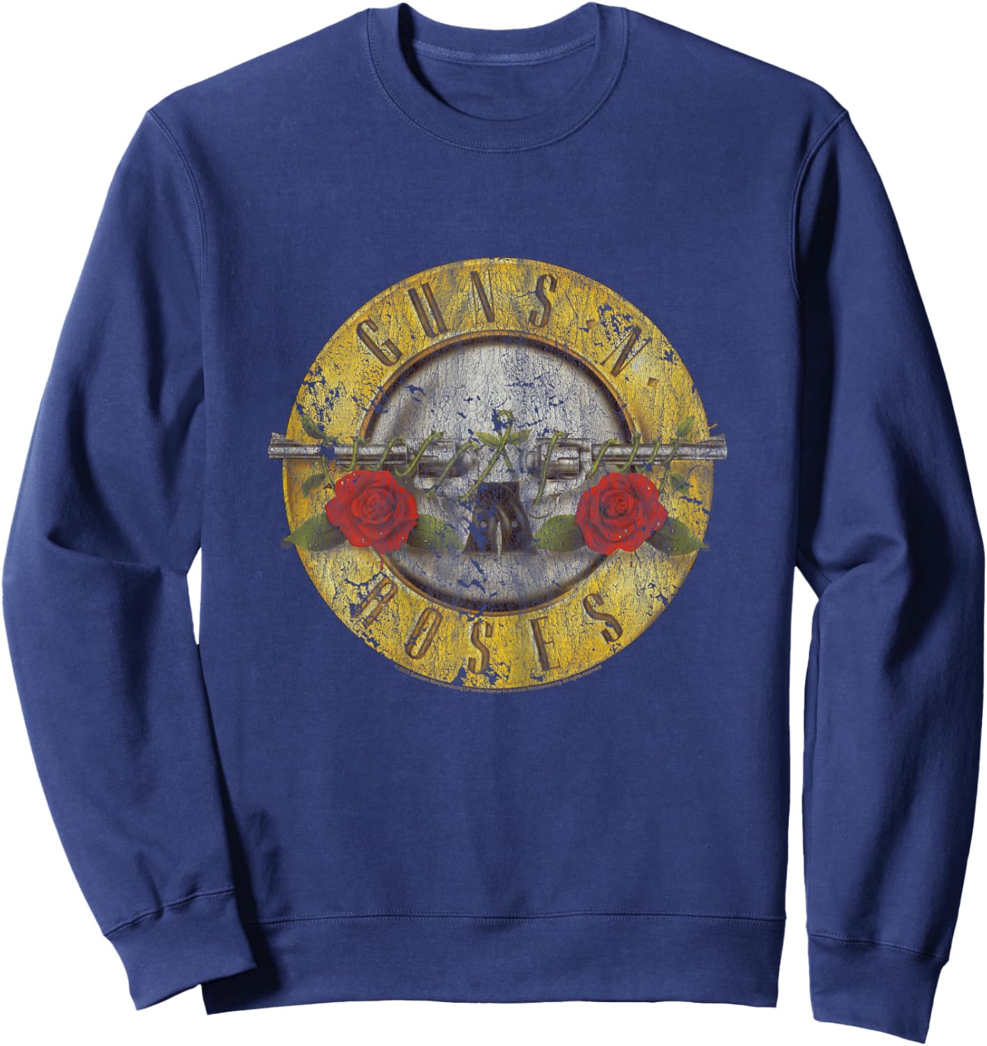 Official Guns N Roses Classic Logo Women Classic Rock Band Sweatshirt - Sweatshirt | Navy