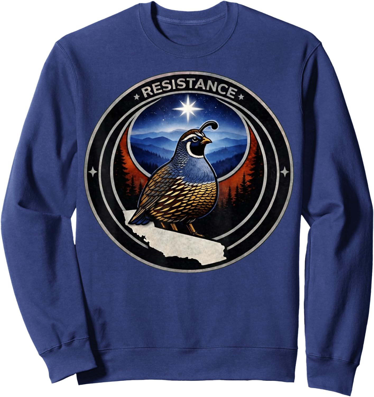 California CA State Rebel Bird No Kings Day 2026 Resistance Sweatshirt - Sweatshirt | Navy