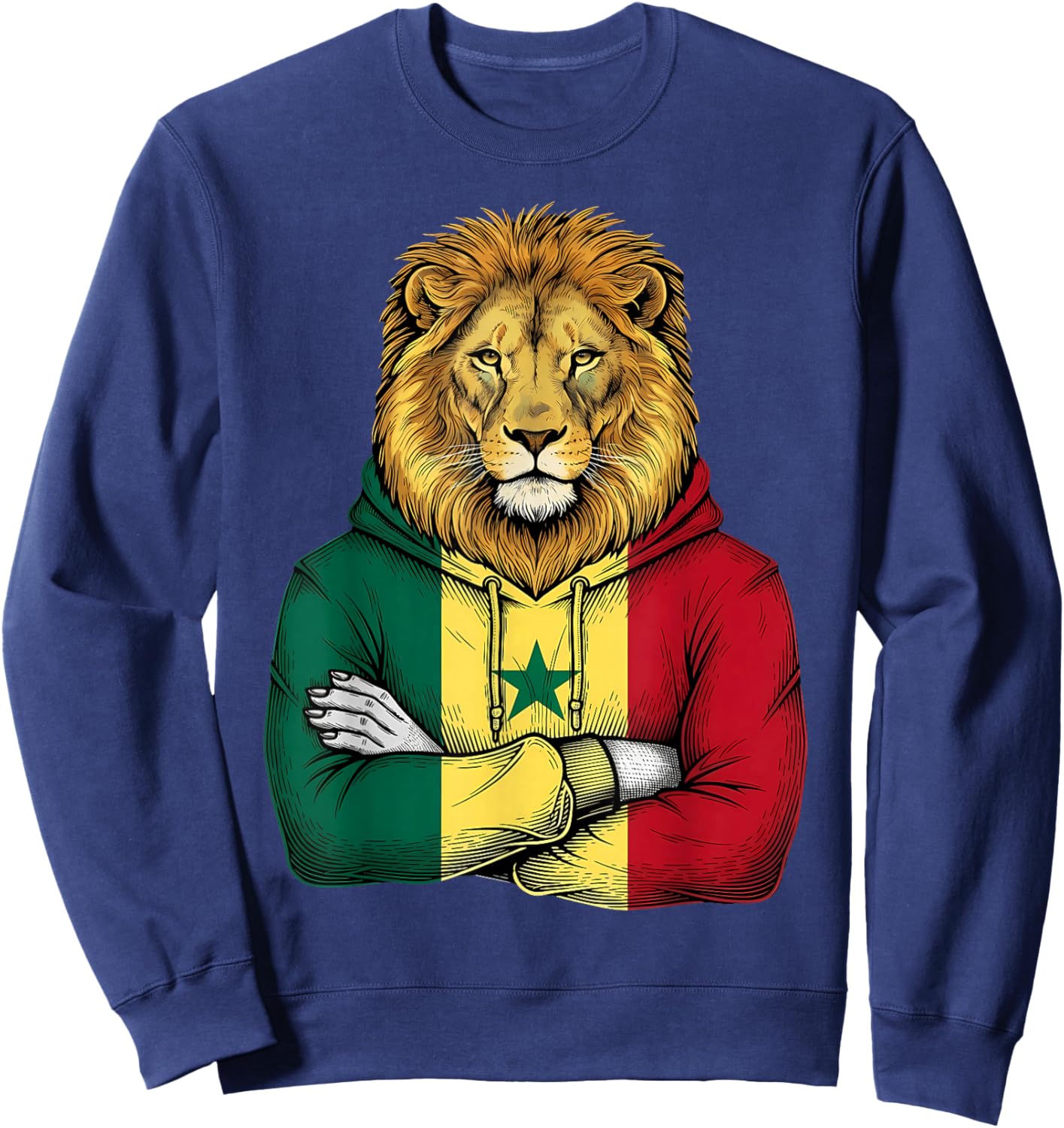 Senegal Flag Lion Senegalese Roots Sweatshirt - Sweatshirt | Navy