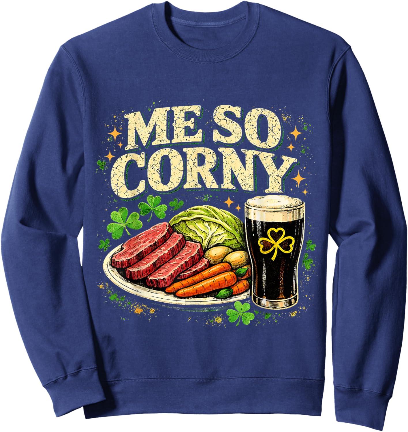 Funny St Patricks Day Food Sweatshirt - Sweatshirt | Navy