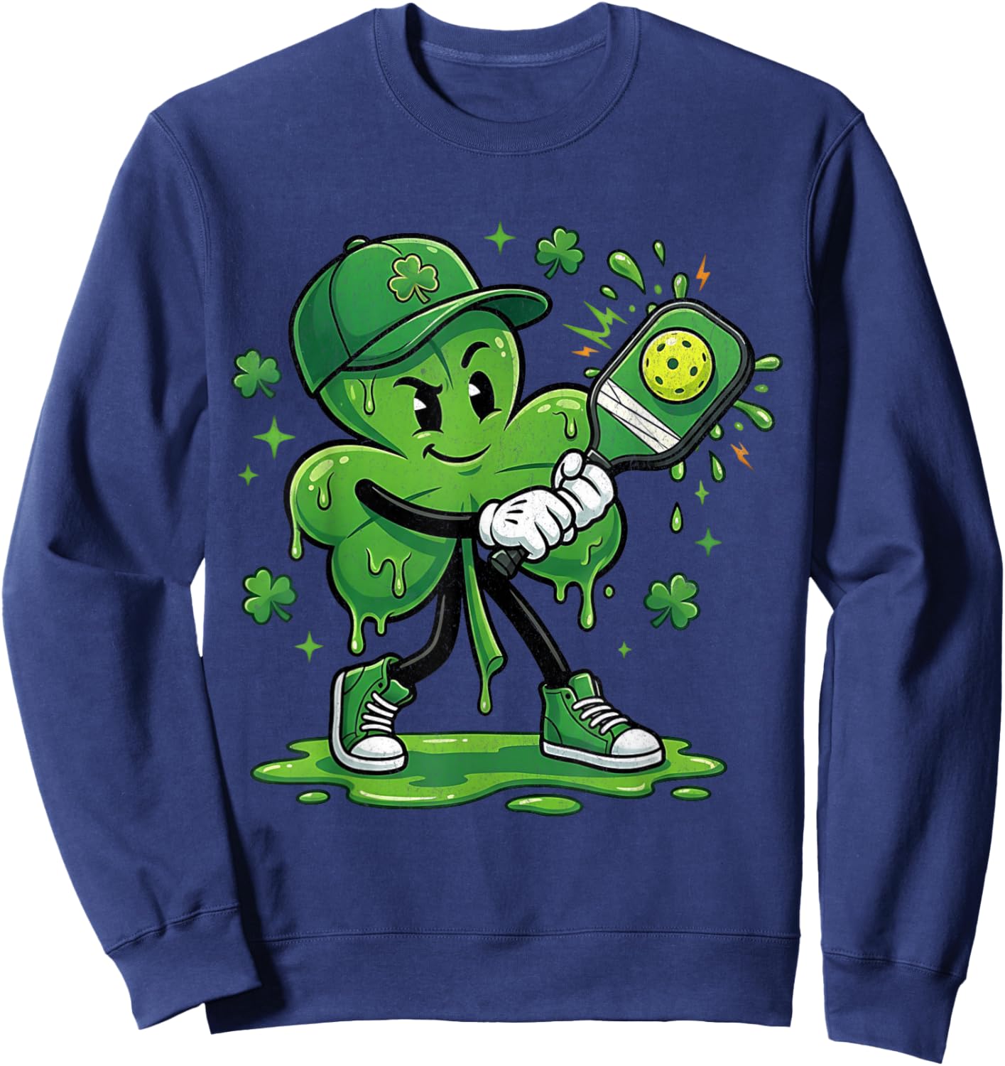 St Patricks Day Pickleball Saint Pattys Paddys Men Women Kid Sweatshirt - Sweatshirt | Navy