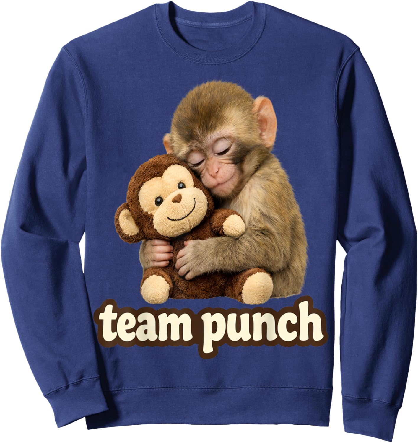 Cute Monkey Punch - Team Punch Kids and Animal Lovers Sweatshirt - Sweatshirt | Navy