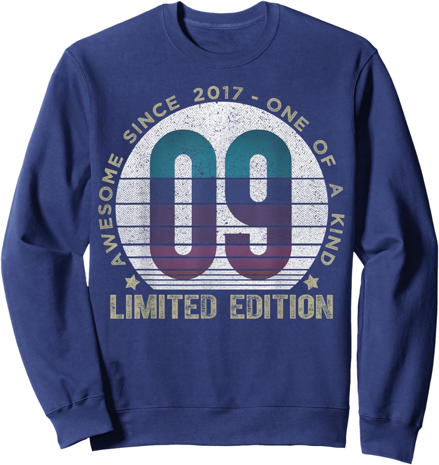 9 Year Old Gifts Vintage 2017 Limited Edition 9th Birthday Sweatshirt - Sweatshirt | Navy