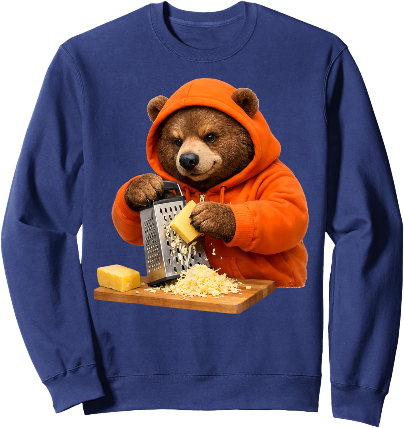 Funny Bear Grating Cheese Graphic Women Kids Sweatshirt - Sweatshirt | Navy