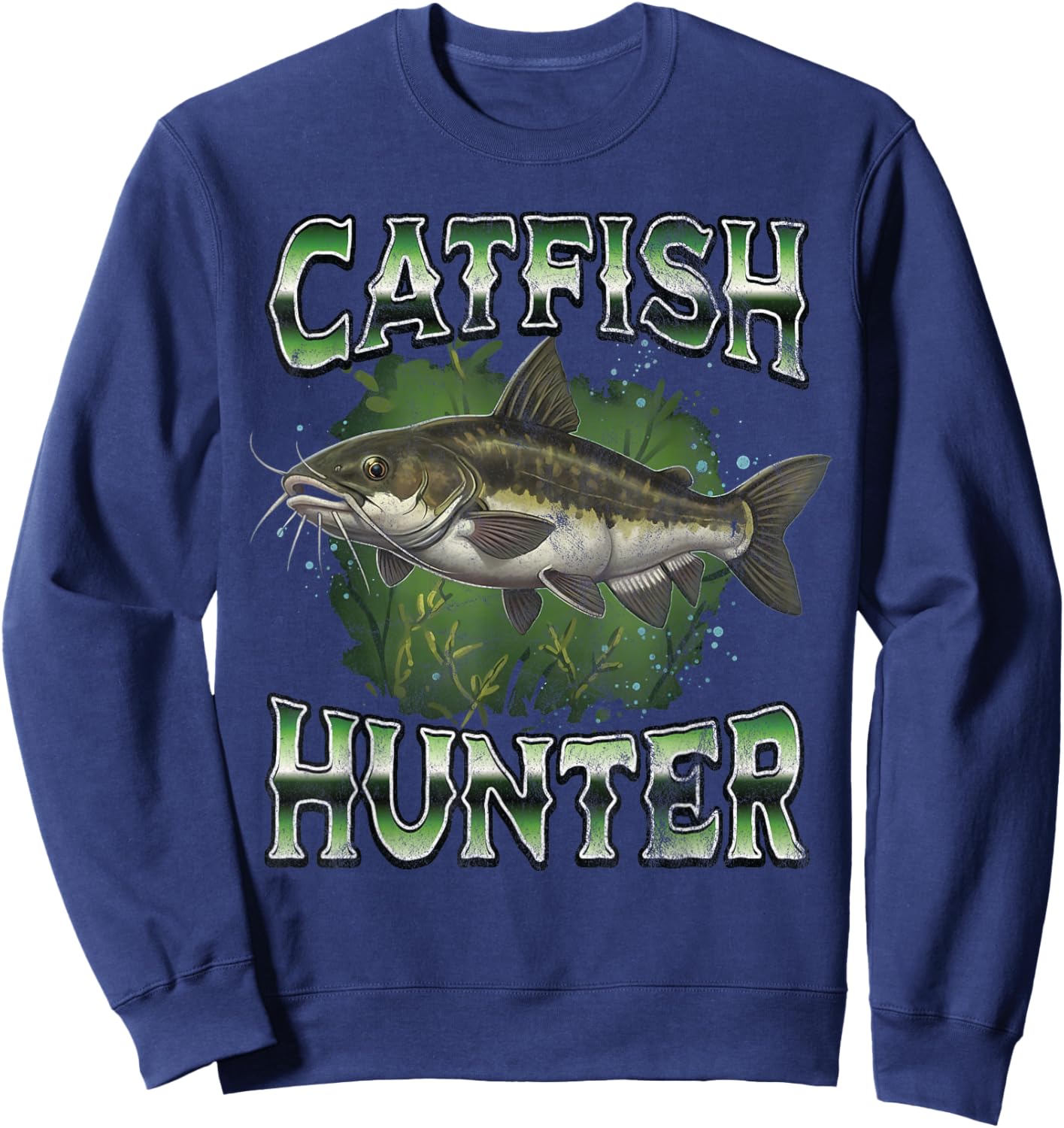 Catfish Hunter Fishing Retro Style Vintage Fisherman Sweatshirt - Sweatshirt | Navy