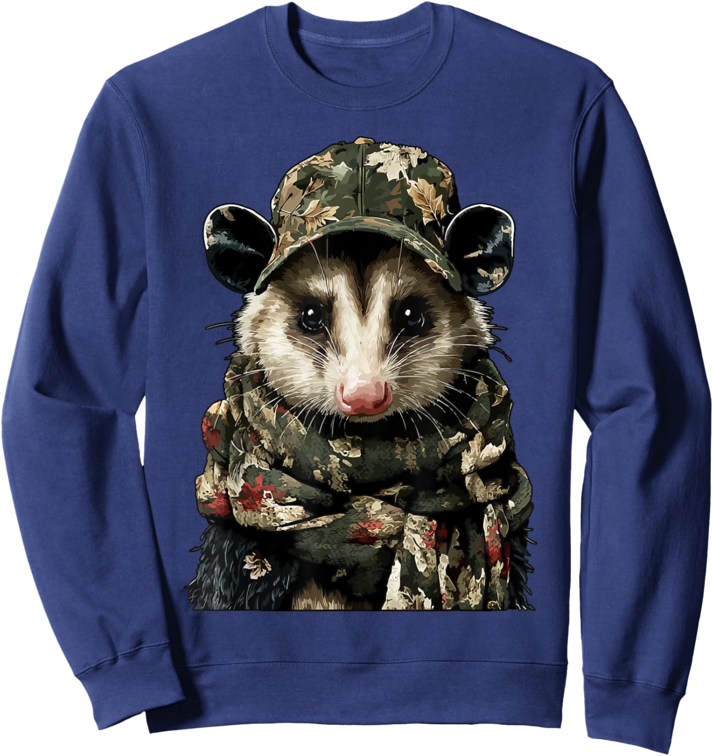Rustic Camouflage Opossum Animal Hunter Wildlife Possum Camo Sweatshirt - Sweatshirt | Navy