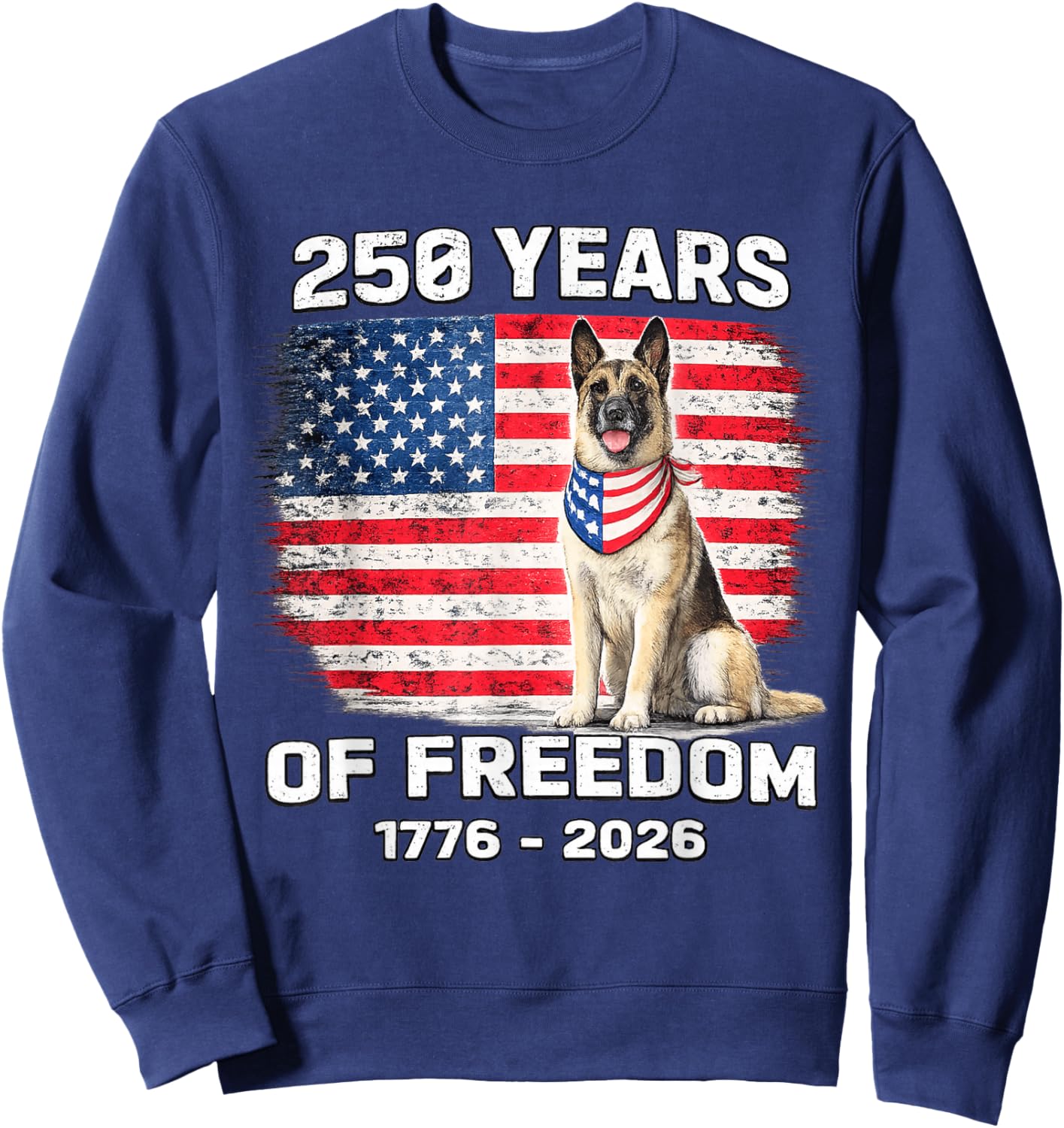 250 Years America Anniversary Belgian Malinois Dog Sweatshirt - Sweatshirt | Navy