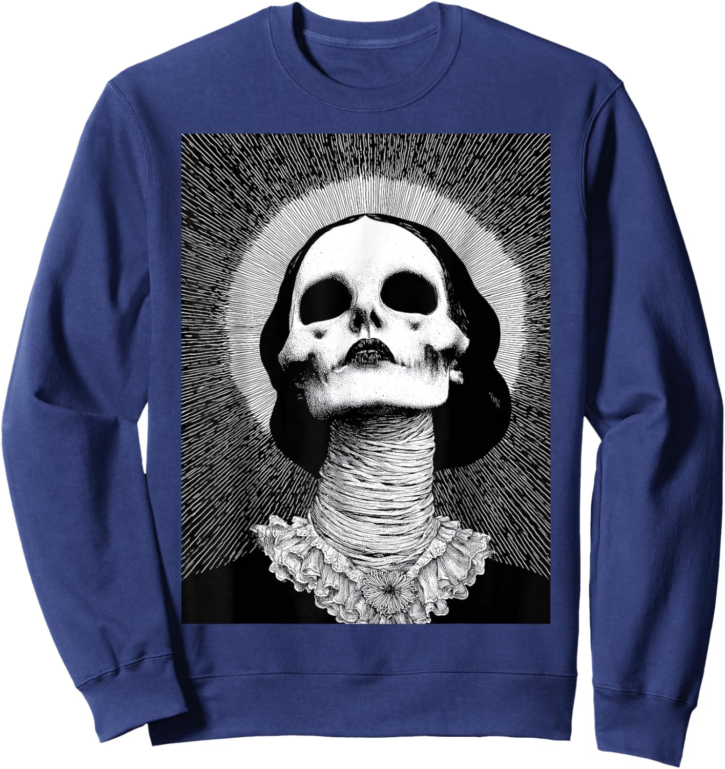 Occult Goth Girl Gothic Dark Aesthetic Death Macabre Horror Sweatshirt - Sweatshirt | Navy