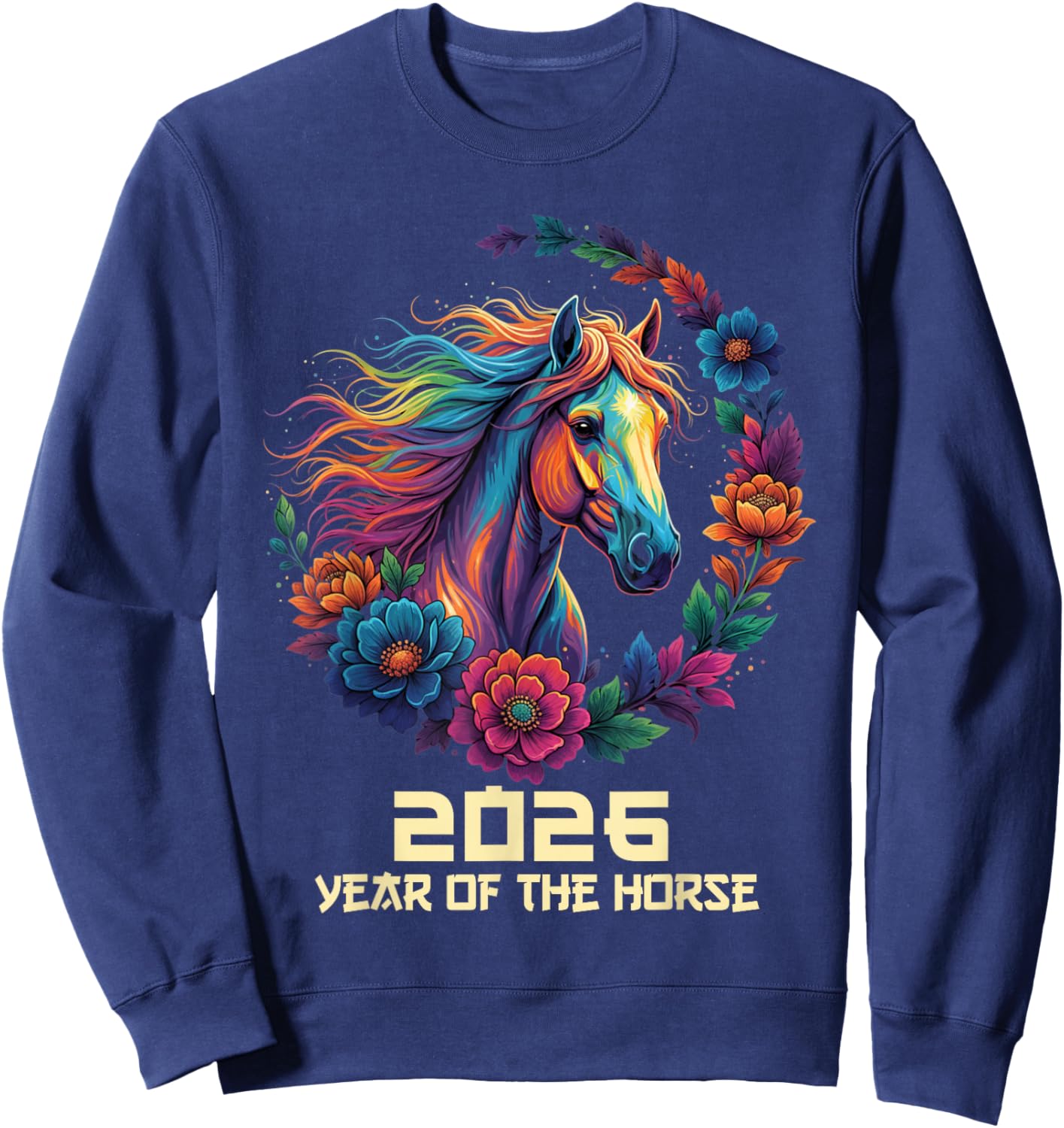 Year of The Horse 2026 Happy Chinese New Year 2026 Sweatshirt - Sweatshirt | Navy