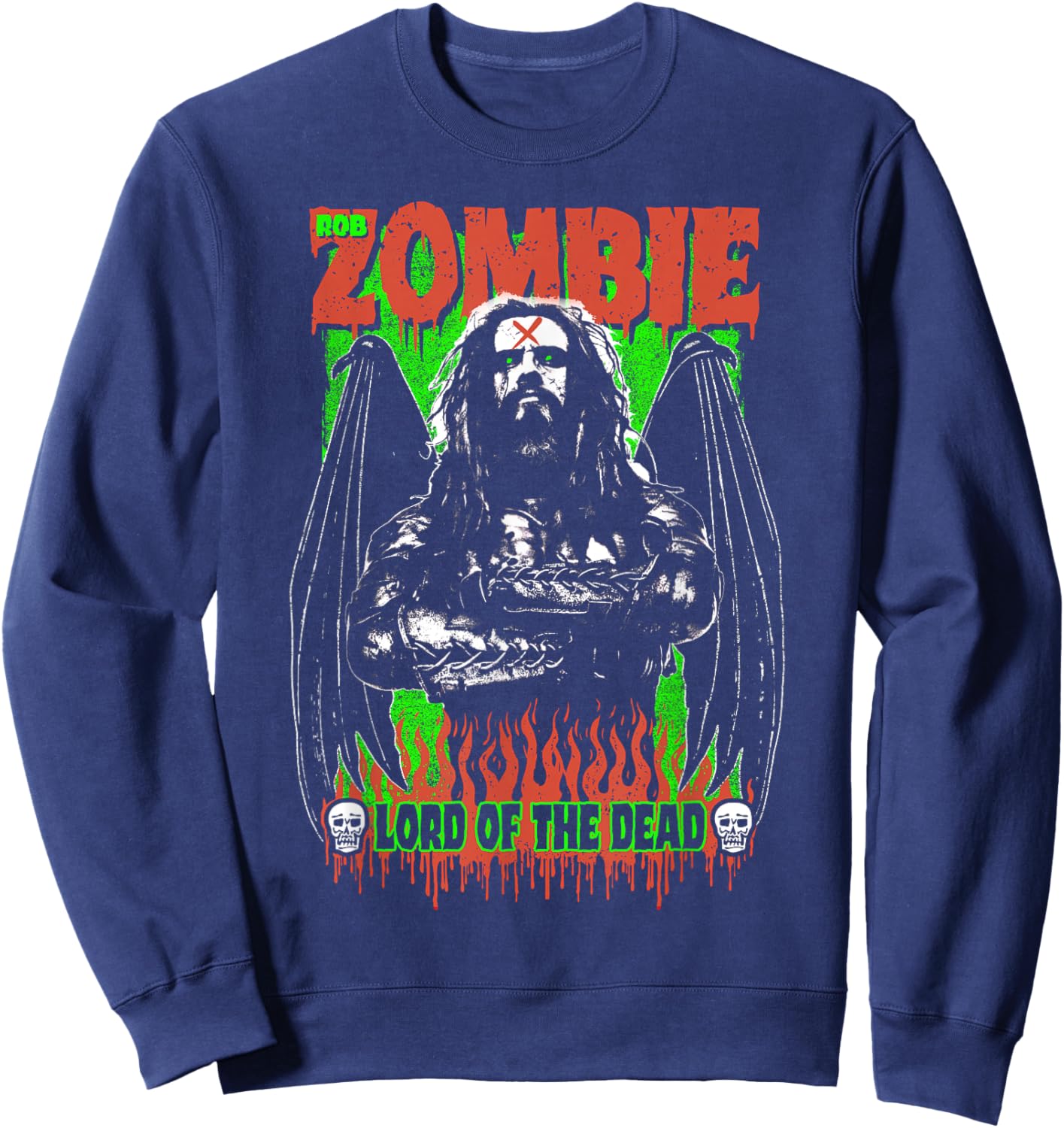 Rob Zombie Rob Wings Halloween Sweatshirt - Sweatshirt | Navy