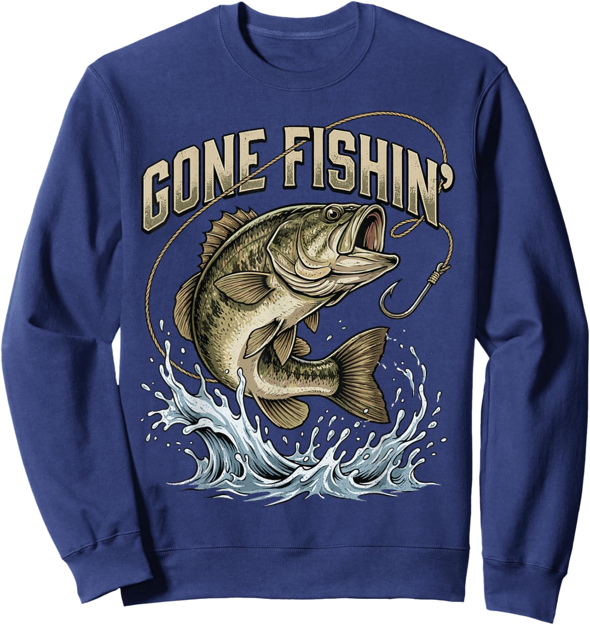 Gone Fishing Boys Kids Toddler Funny Men Outdoors Adventure Sweatshirt - Sweatshirt | Navy