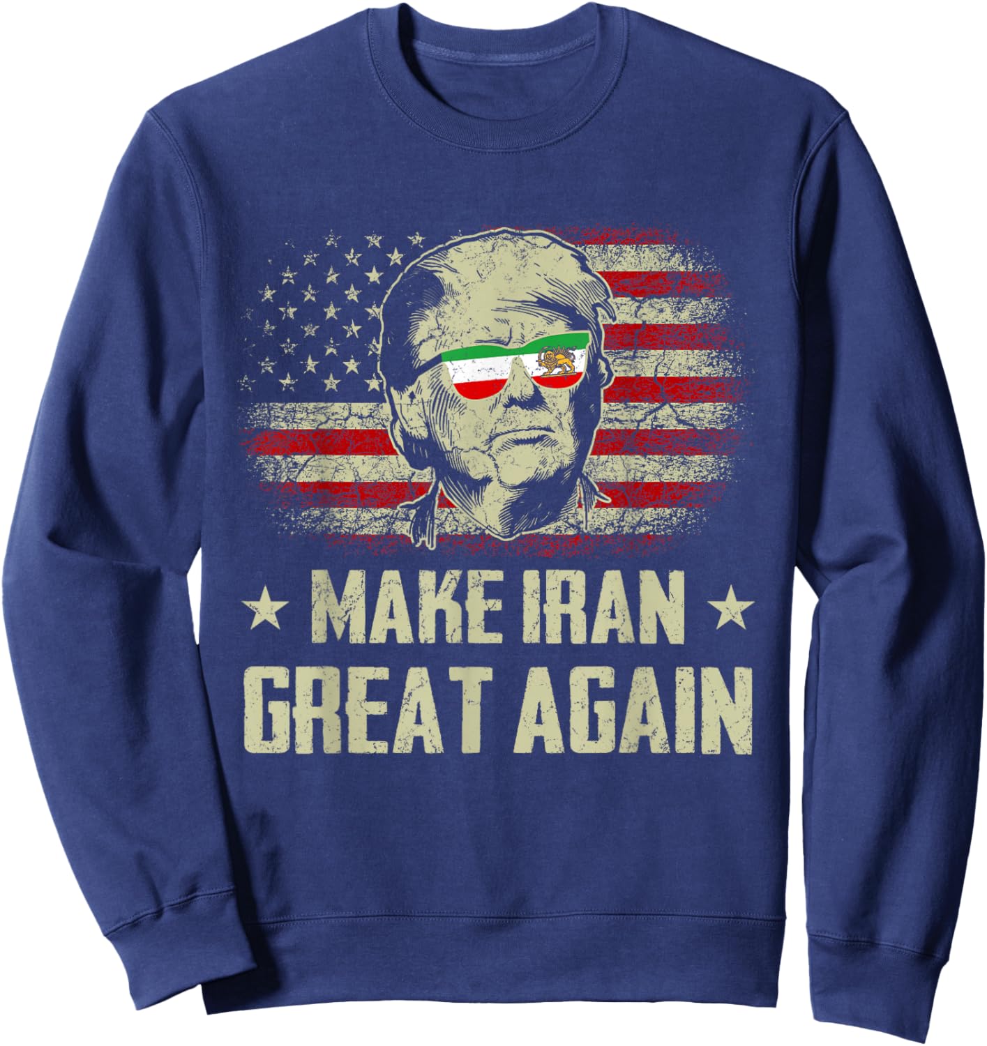 Iranian Flag Make Iran Great Again Lion and Sun Flag MIGA Sweatshirt - Sweatshirt | Navy