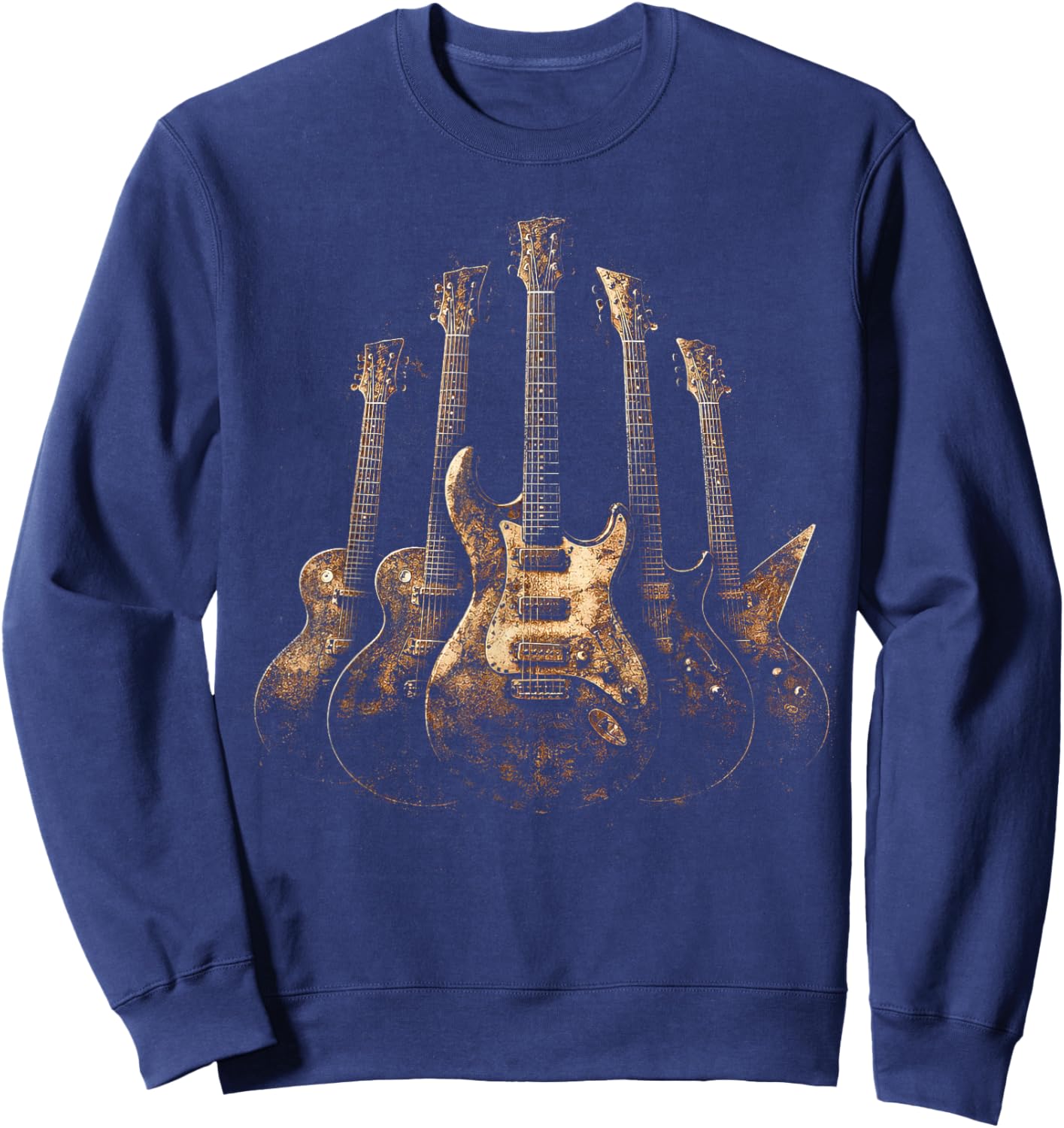 Vintage Guitar Shirt Guitar Player Retro Guitar Guitarist Sweatshirt - Sweatshirt | Navy