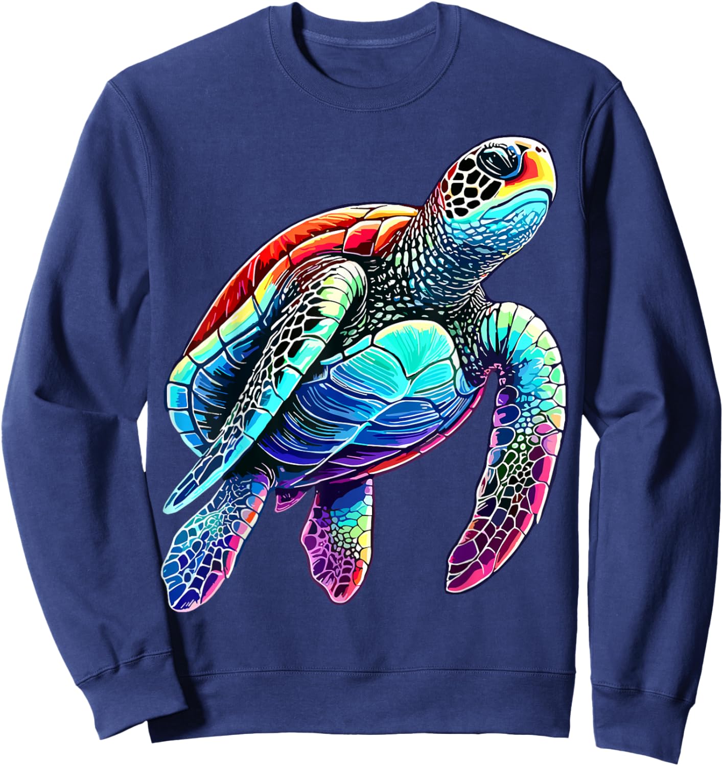 Hawaii Tie Dye Sea Turtle Hawaiian Sweatshirt - Sweatshirt | Navy