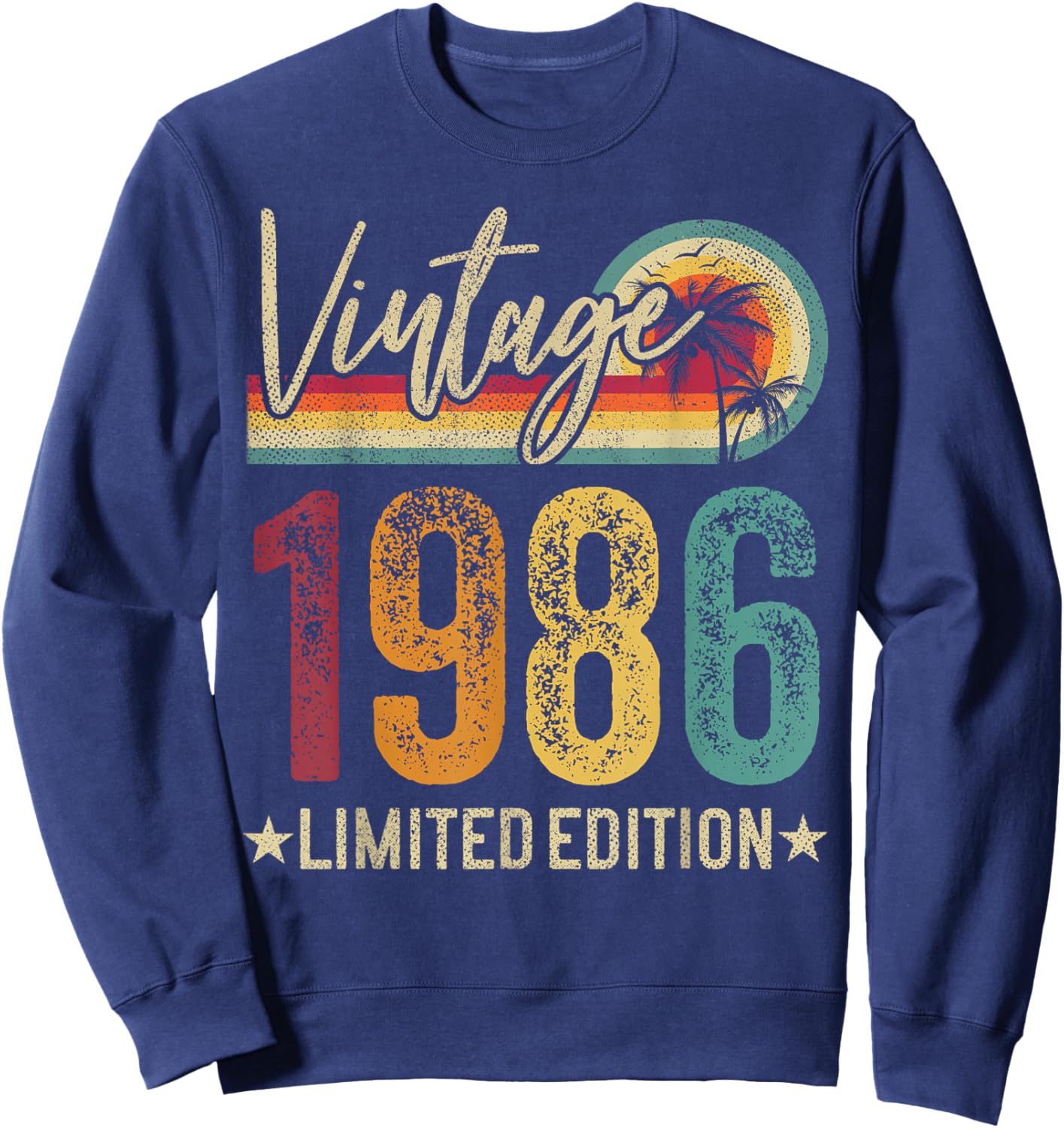 1986 40th Birthday 40 Years Old Retro Men Women - Vintage Sweatshirt - Sweatshirt | Navy