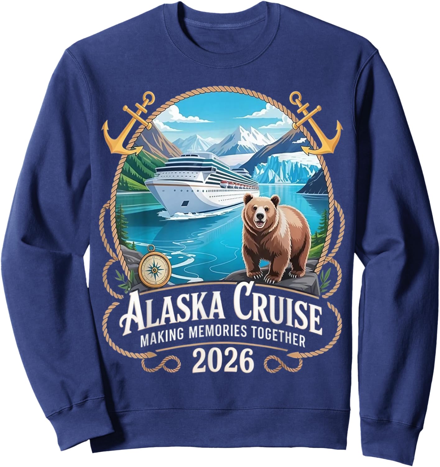 Matching Family Friends and Group Alaska Cruise 2026 Sweatshirt - Sweatshirt | Navy