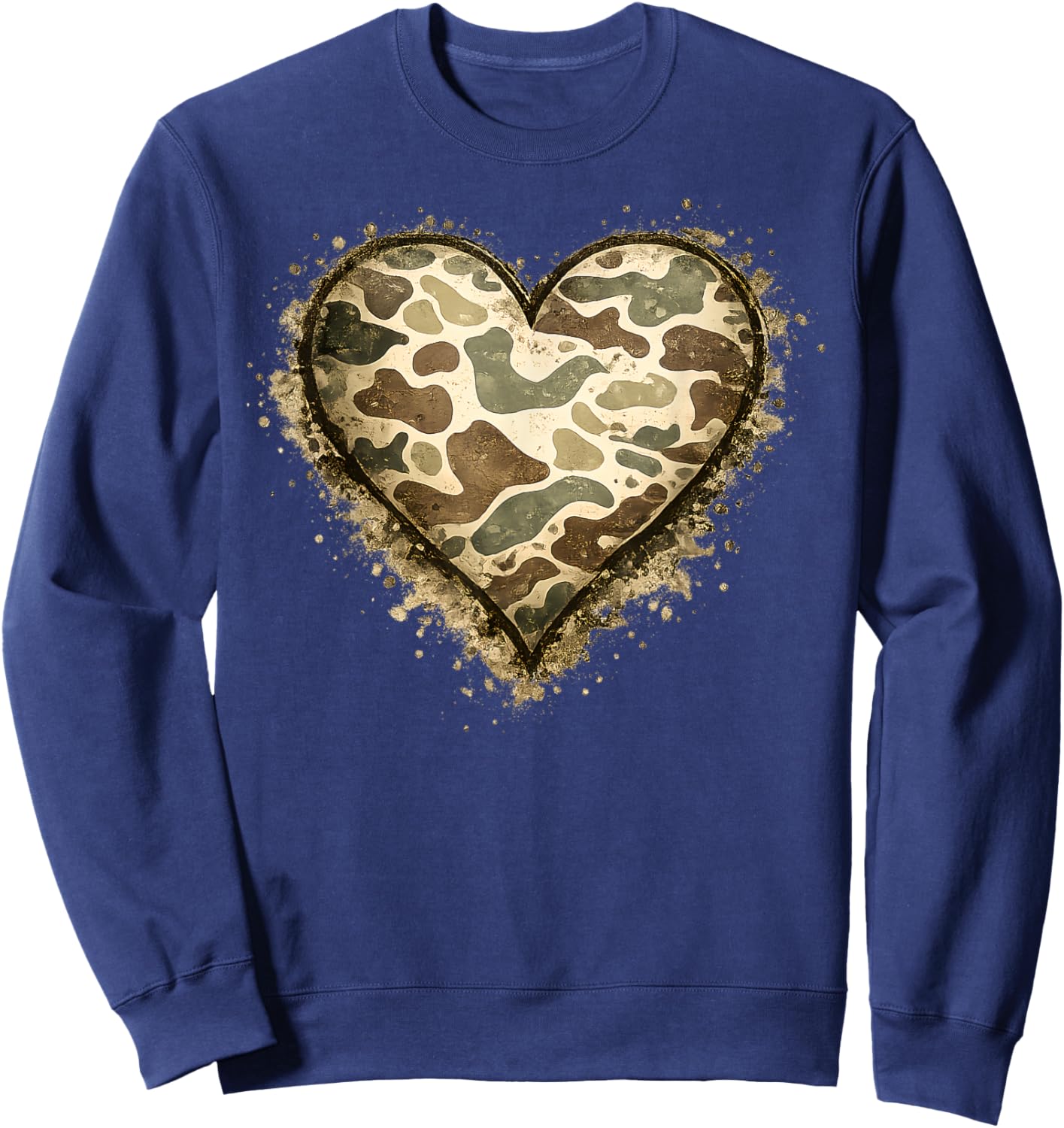 Valentines Camo Heart Love Hunting Tactical Men Women Kids Sweatshirt - Sweatshirt | Navy