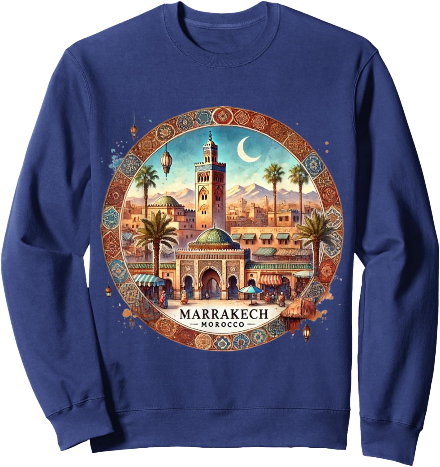 Marrakech Morocco Mediterranean Sweatshirt - Sweatshirt | Navy