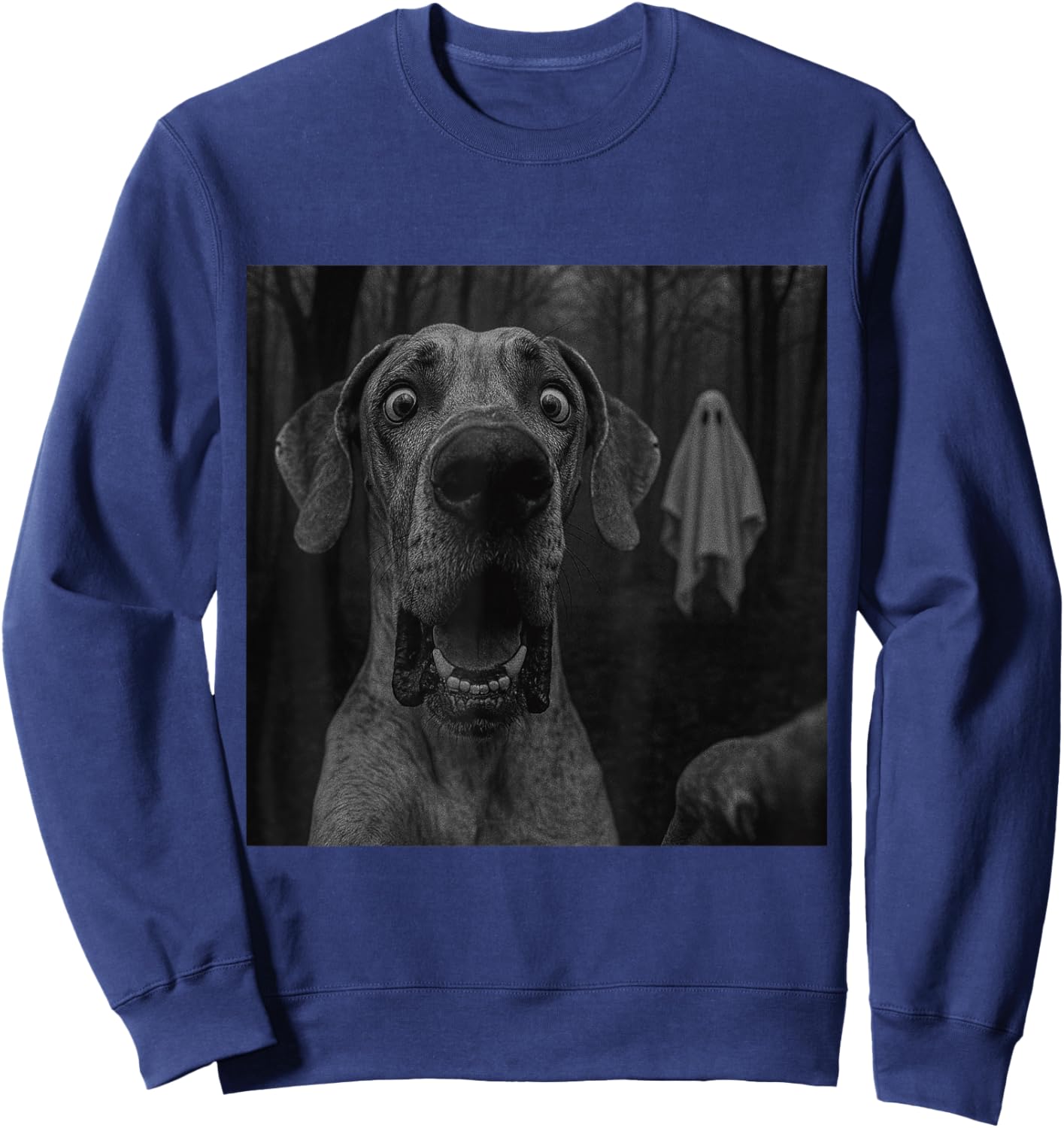 Great Dane Ghost Spooky Halloween Sweatshirt - Sweatshirt | Navy