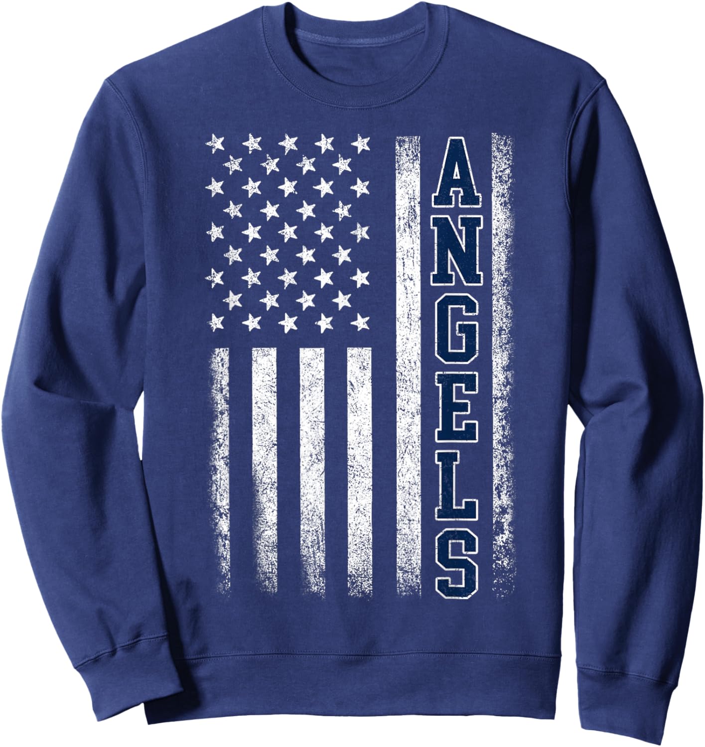Angels Vintage US Flag Men Women Kid Sweatshirt - Sweatshirt | Navy