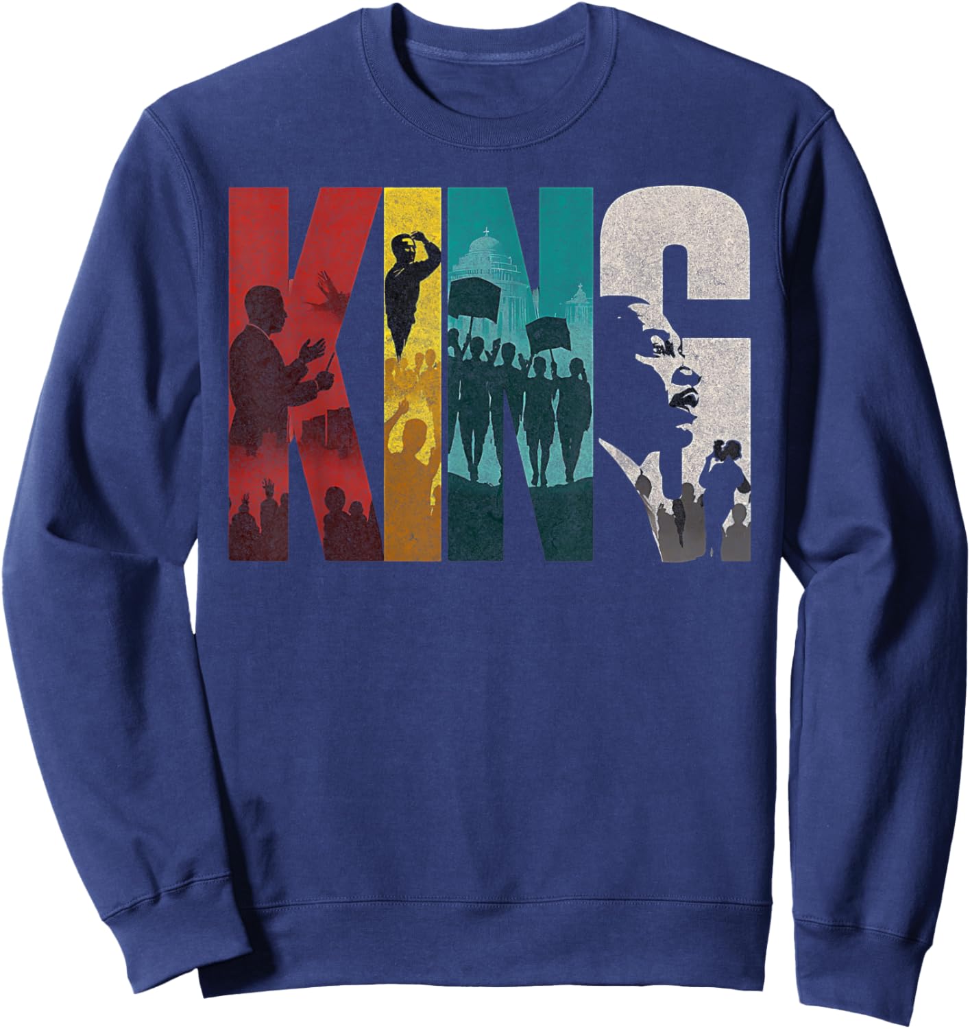 Retro Martin Luther King Jr Day I Have a Dream MLK Bold Sweatshirt - Sweatshirt | Navy