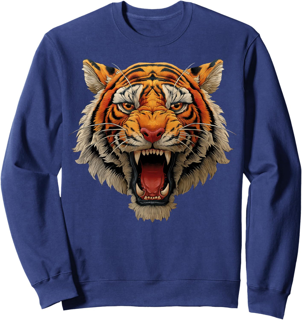 Tiger Roaring Graphic Sweatshirt - Sweatshirt | Navy