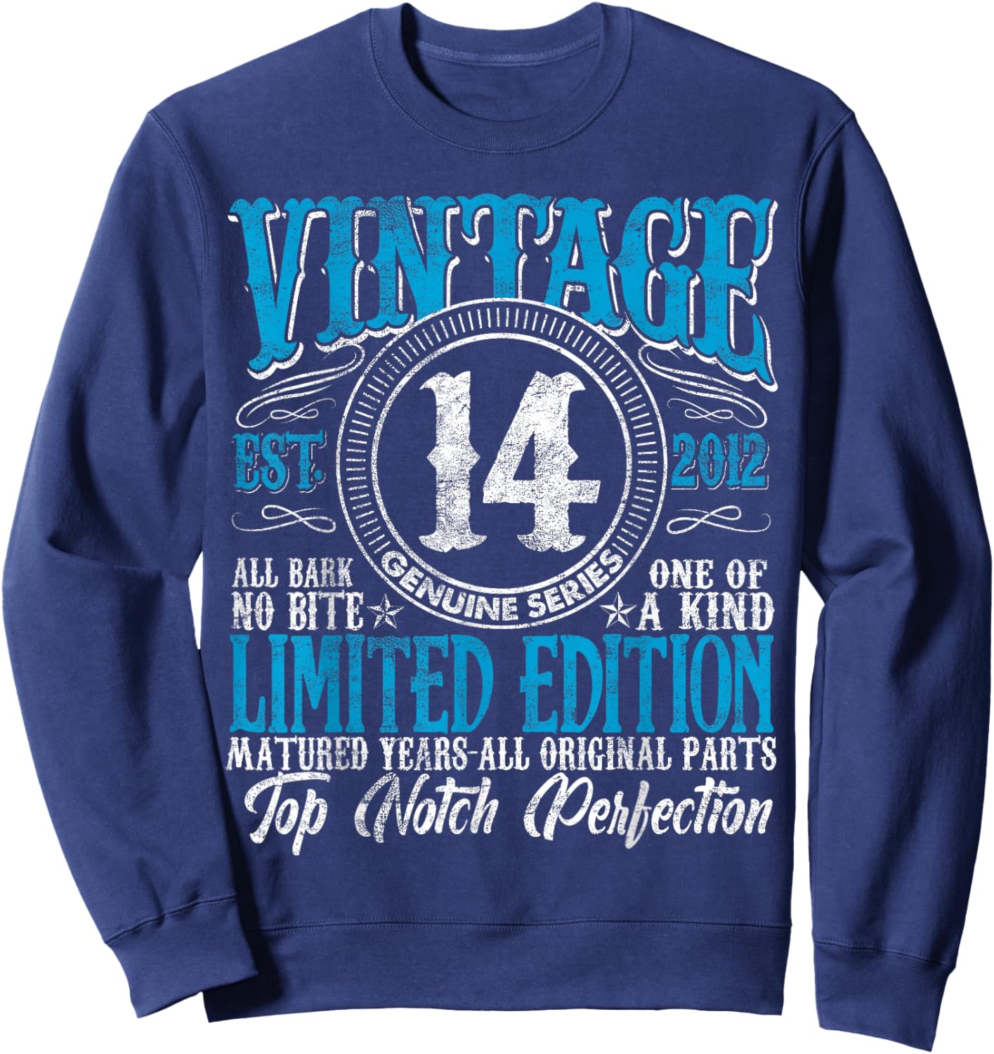 14 Year Old Gifts Vintage 2012 Limited Edition 14th Birthday Sweatshirt - Sweatshirt | Navy