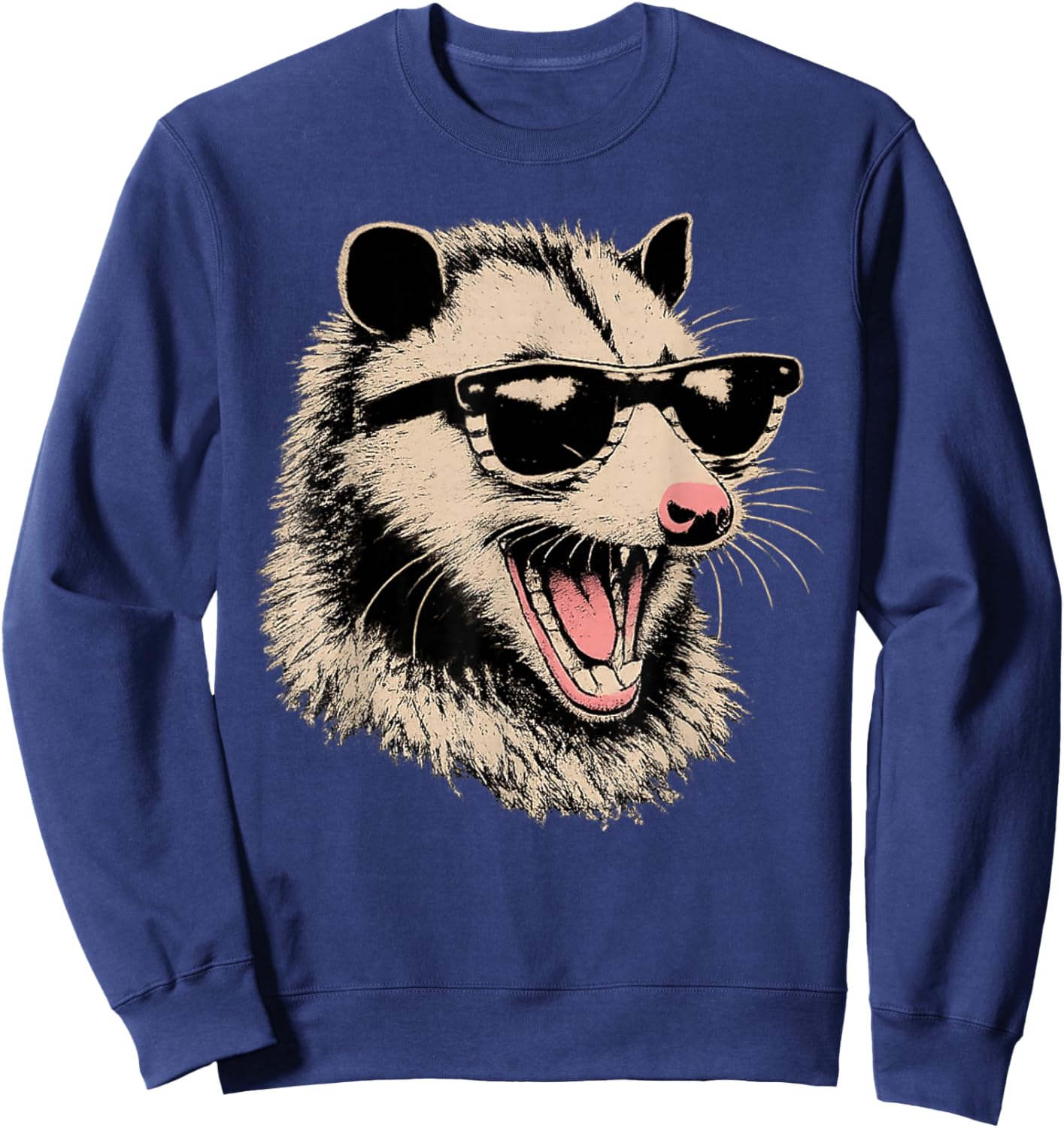 Funny Opossum Sunglasses Possum Lover Meme Sweatshirt - Sweatshirt | Navy