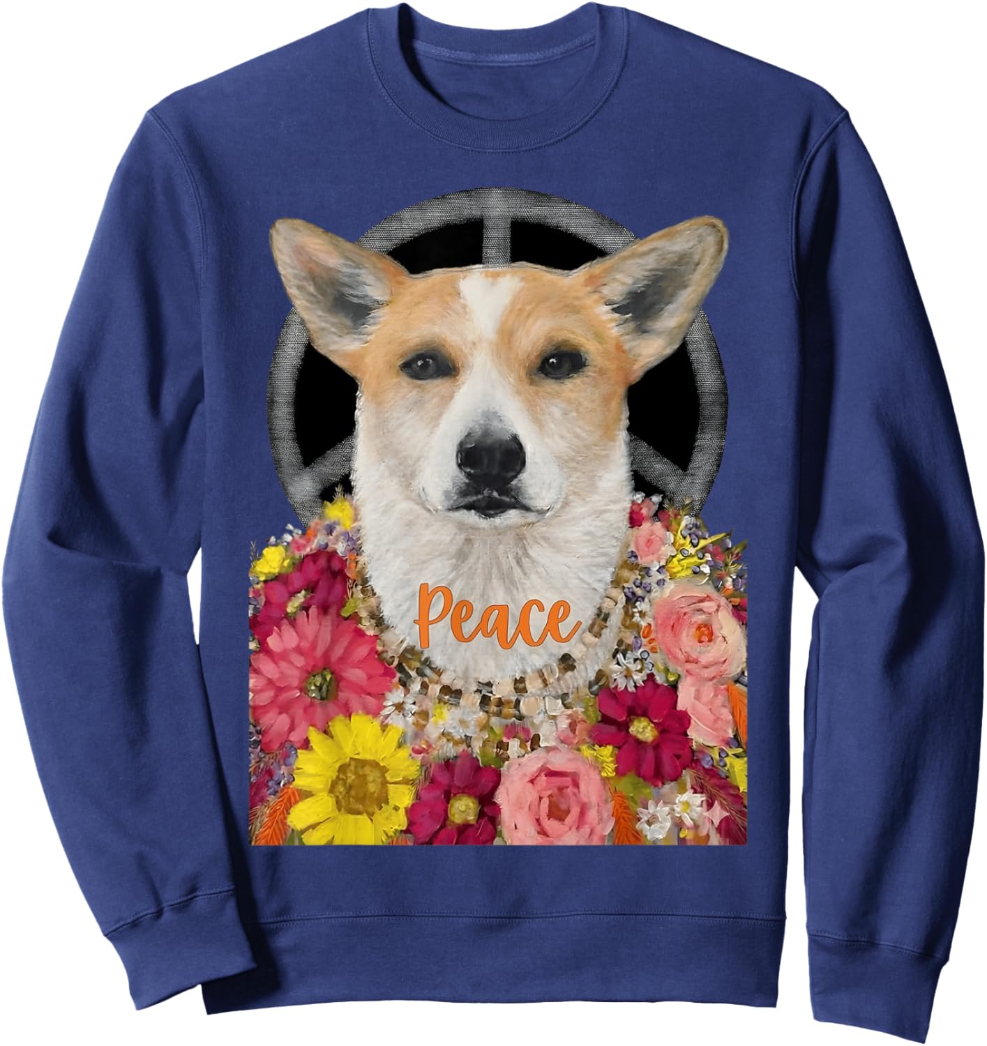 Aloka The Peace Dog Peace Walk Dog Painting Sweatshirt - Sweatshirt | Navy