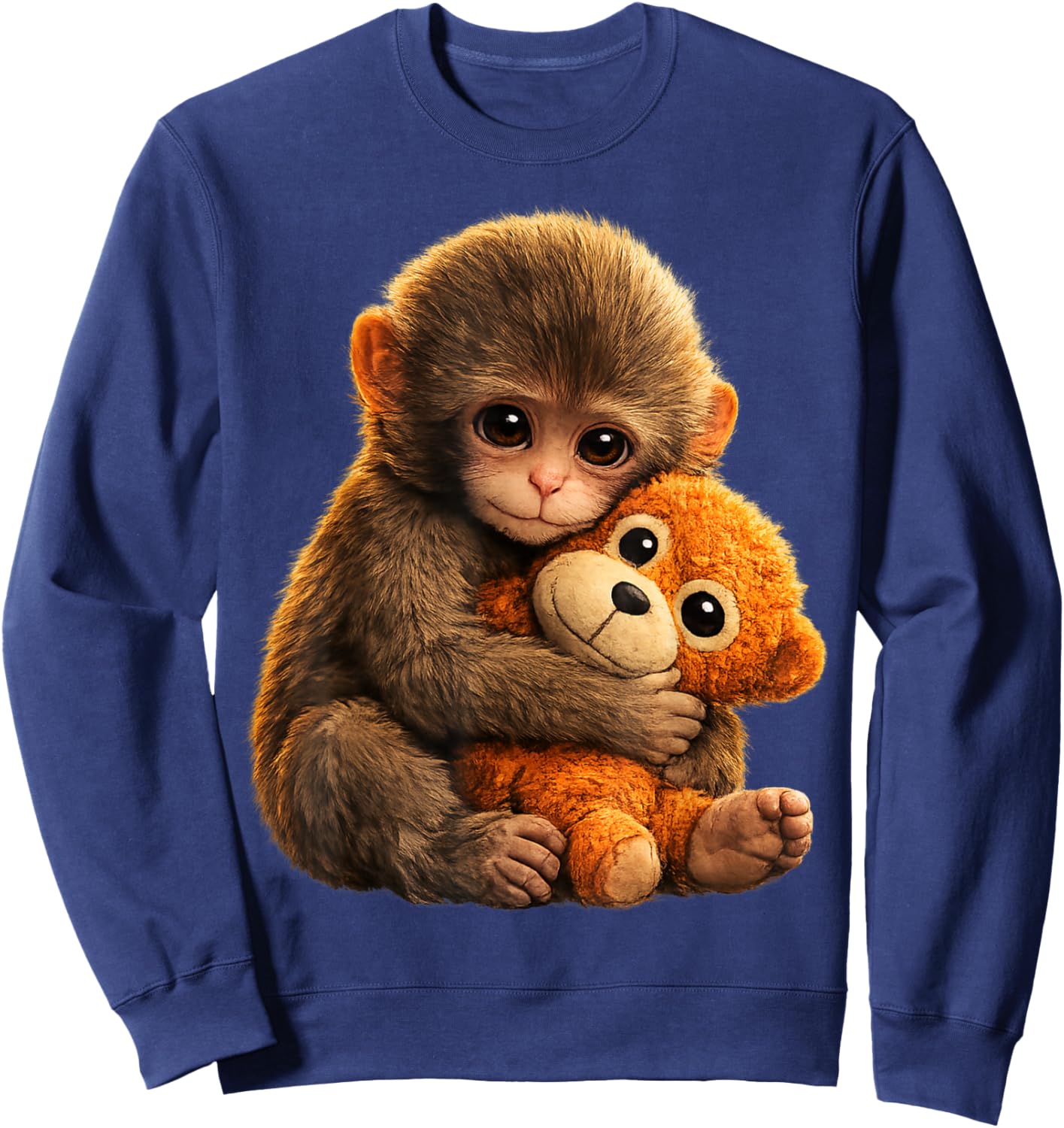Cute Baby Monkey Punch Viral Zoo Japan Design Sweatshirt - Sweatshirt | Navy