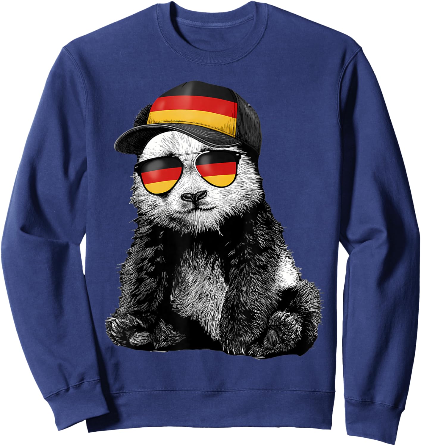 Deutschland Panda German Pride Germany Flag Sweatshirt - Sweatshirt | Navy