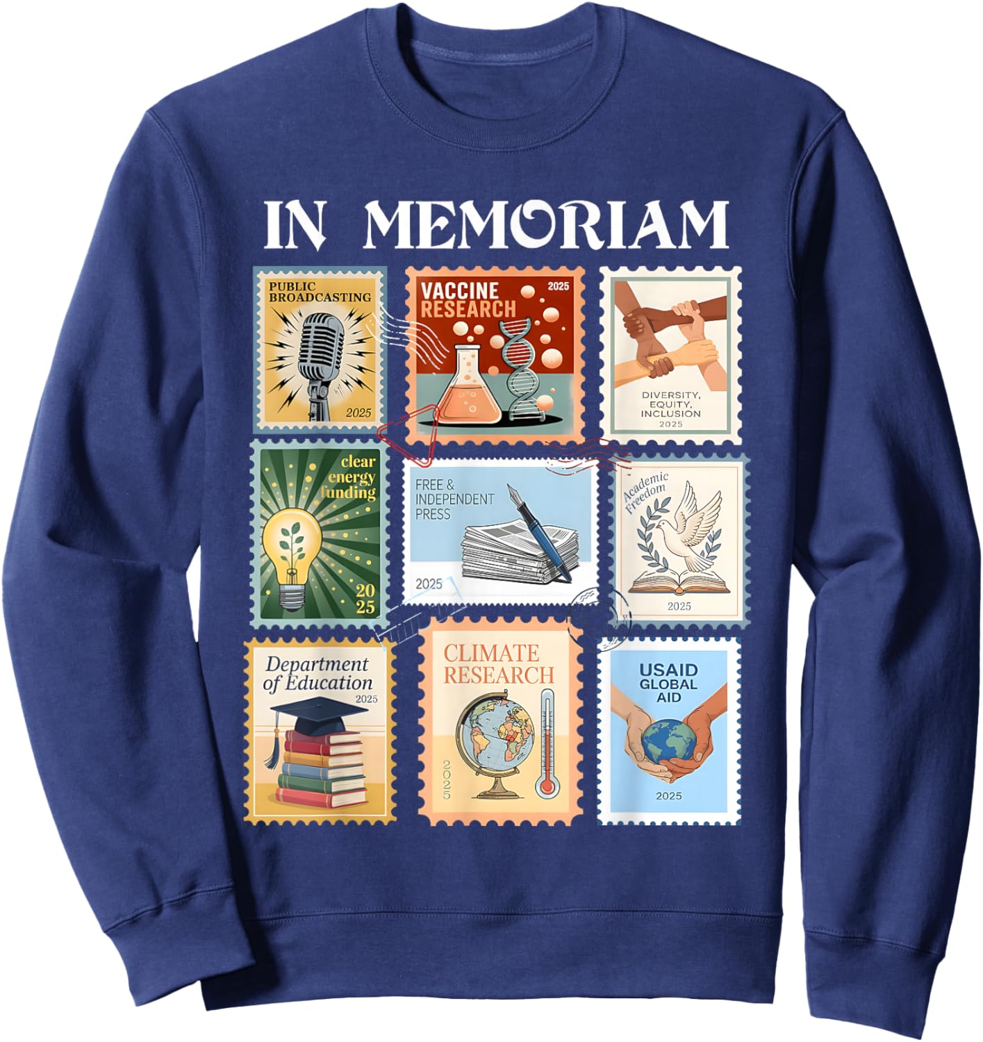 in Memoriam Pro Democracy Resist Activism Women Feminist Sweatshirt - Sweatshirt | Navy