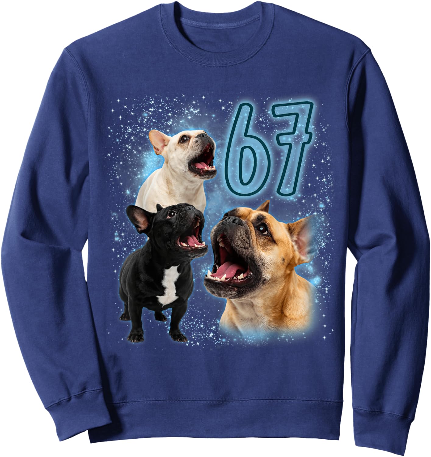 French Bulldog Lover 67 Meme Humor Sarcasm Frenchie Mom Sweatshirt - Sweatshirt | Navy