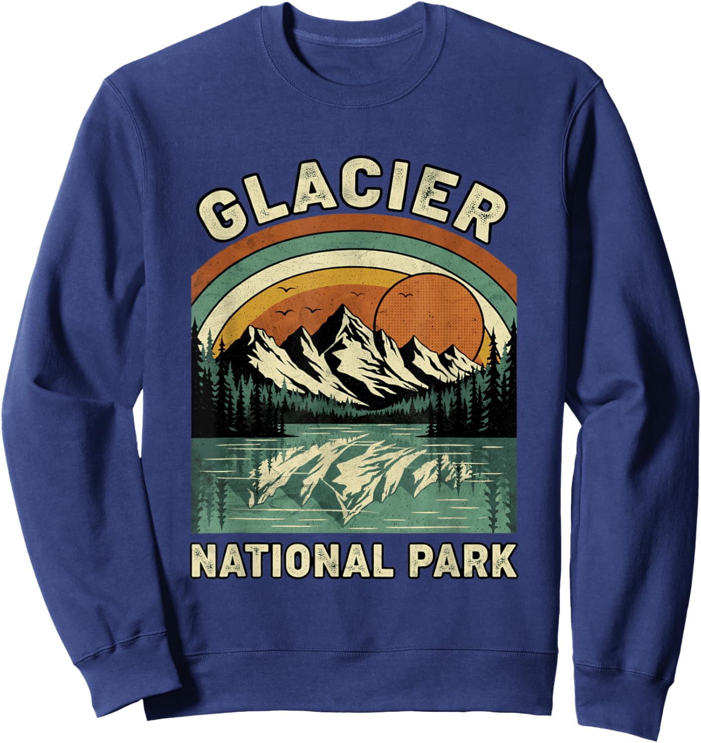 Glacier National Park Hiking Souvenir Adventure Outdoor Sweatshirt - Sweatshirt | Navy