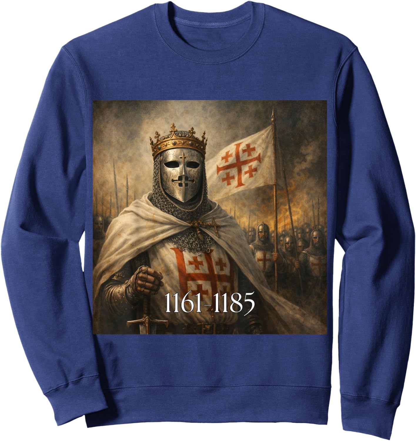 Sliver Mask King Baldwin IV Meme The Leper King Warrior Sweatshirt - Sweatshirt | Navy