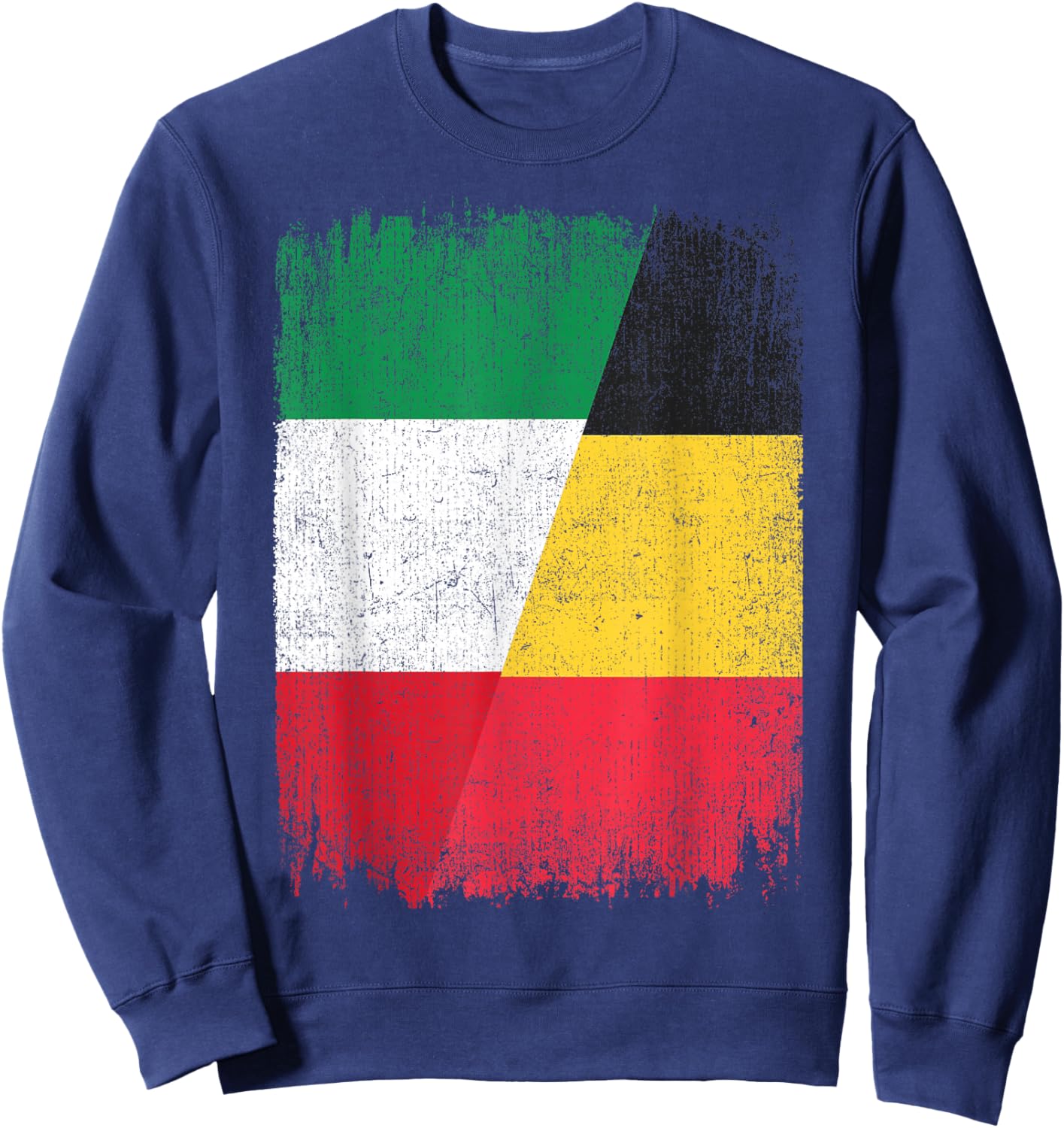 Half Italy Belgium Flag Italian Belgian Pride Roots Sweatshirt - Sweatshirt | Navy