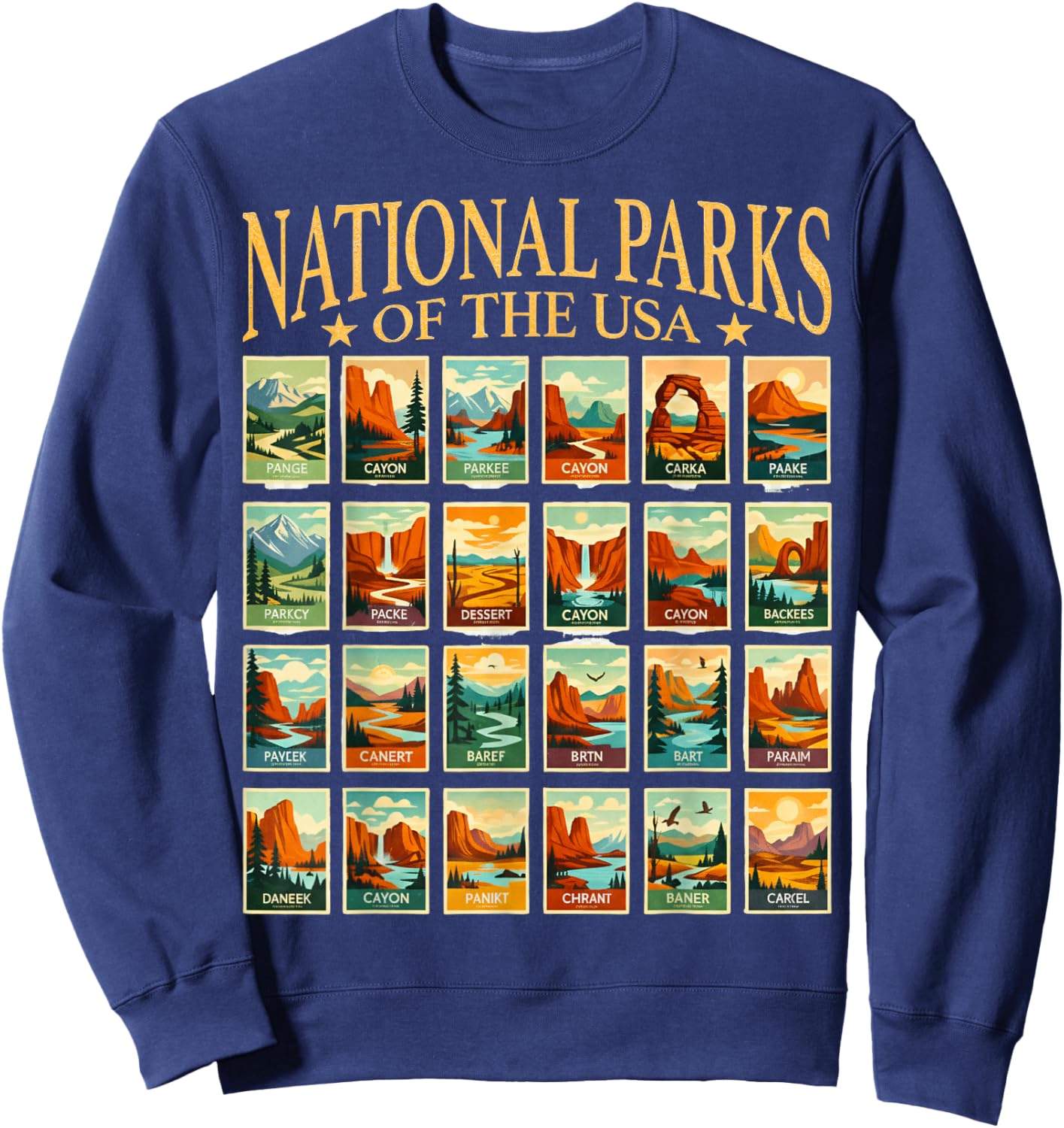 American National Park USA List of National Park Checklist Sweatshirt - Sweatshirt | Navy