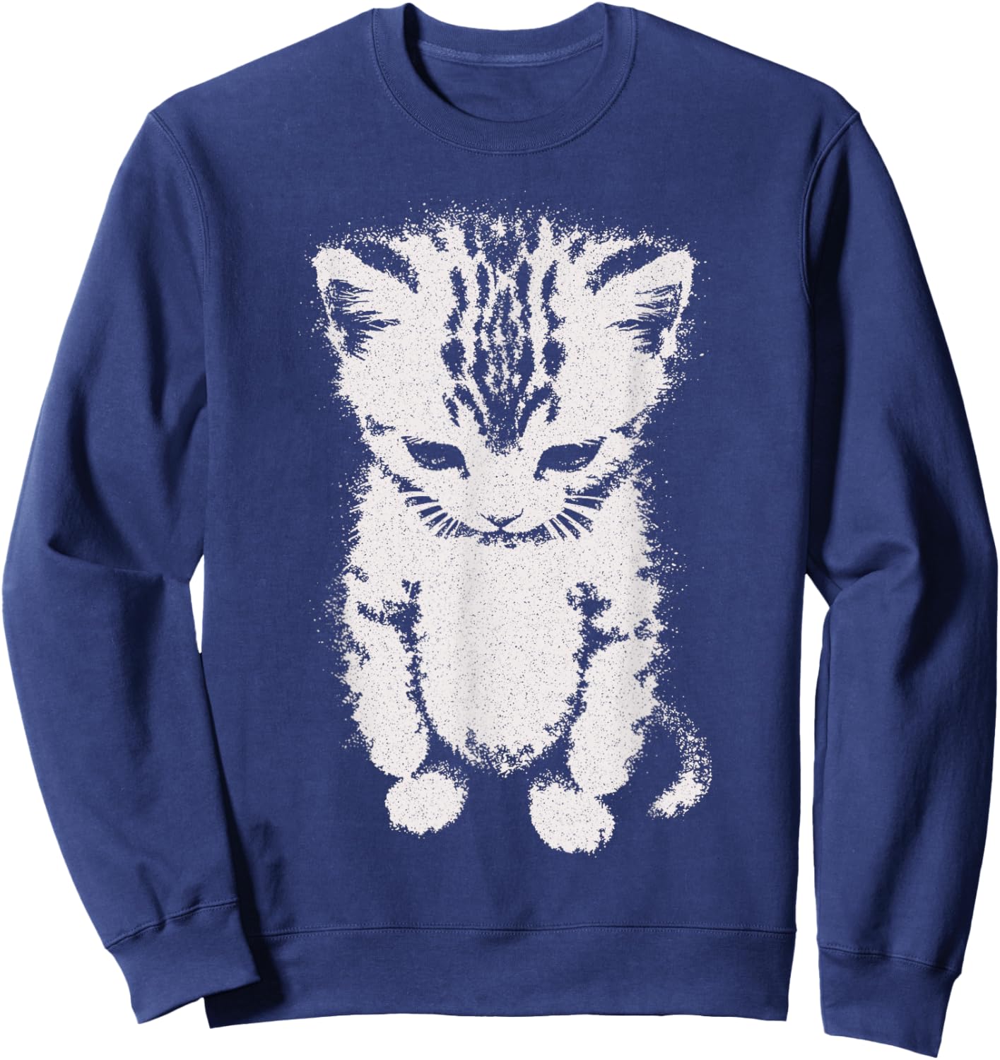 Sad Kitten Meme Standing Cat Funny Cat Meme Men Women Kids Sweatshirt - Sweatshirt | Navy