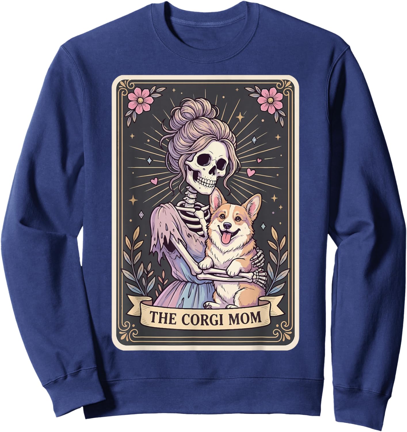 The Corgi Mom Tarot Card Sweatshirt - Sweatshirt | Navy