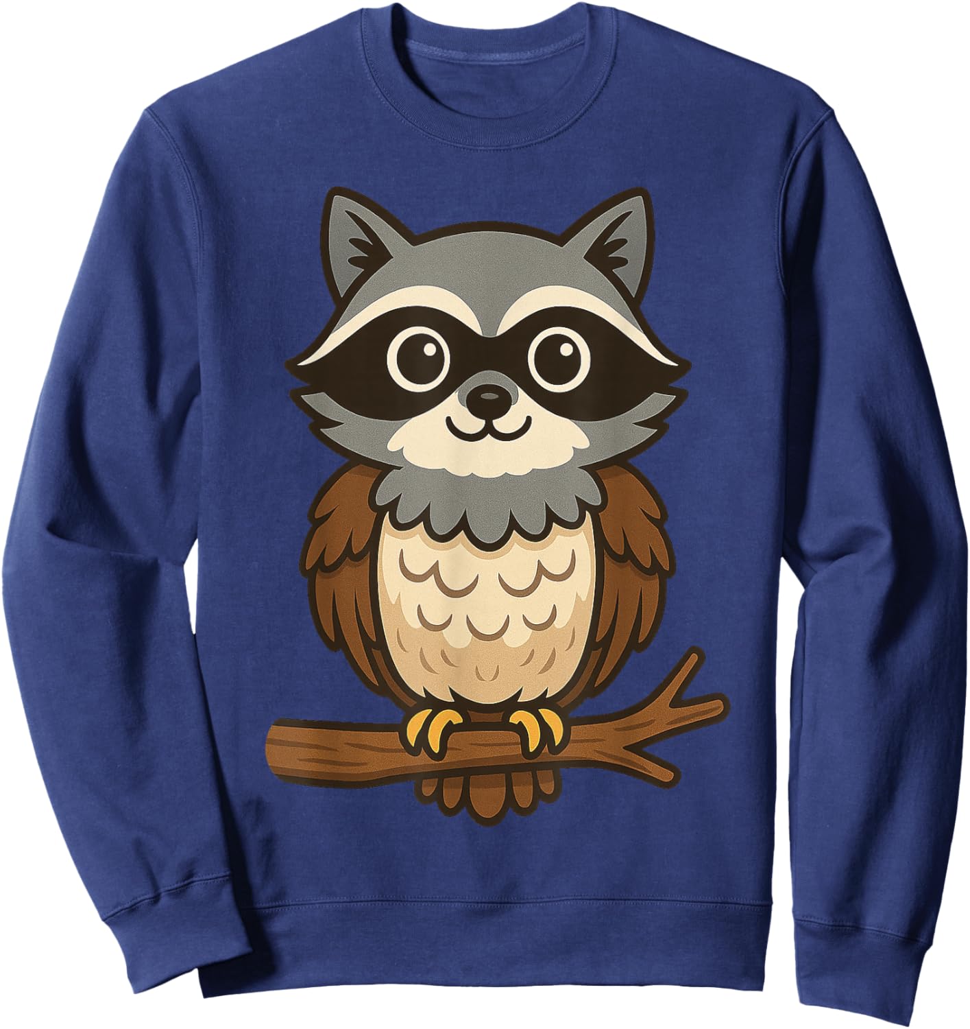 Funny Raccoon Owl Hybrid Mashup Animal Lover Men Women Kid Sweatshirt - Sweatshirt | Navy