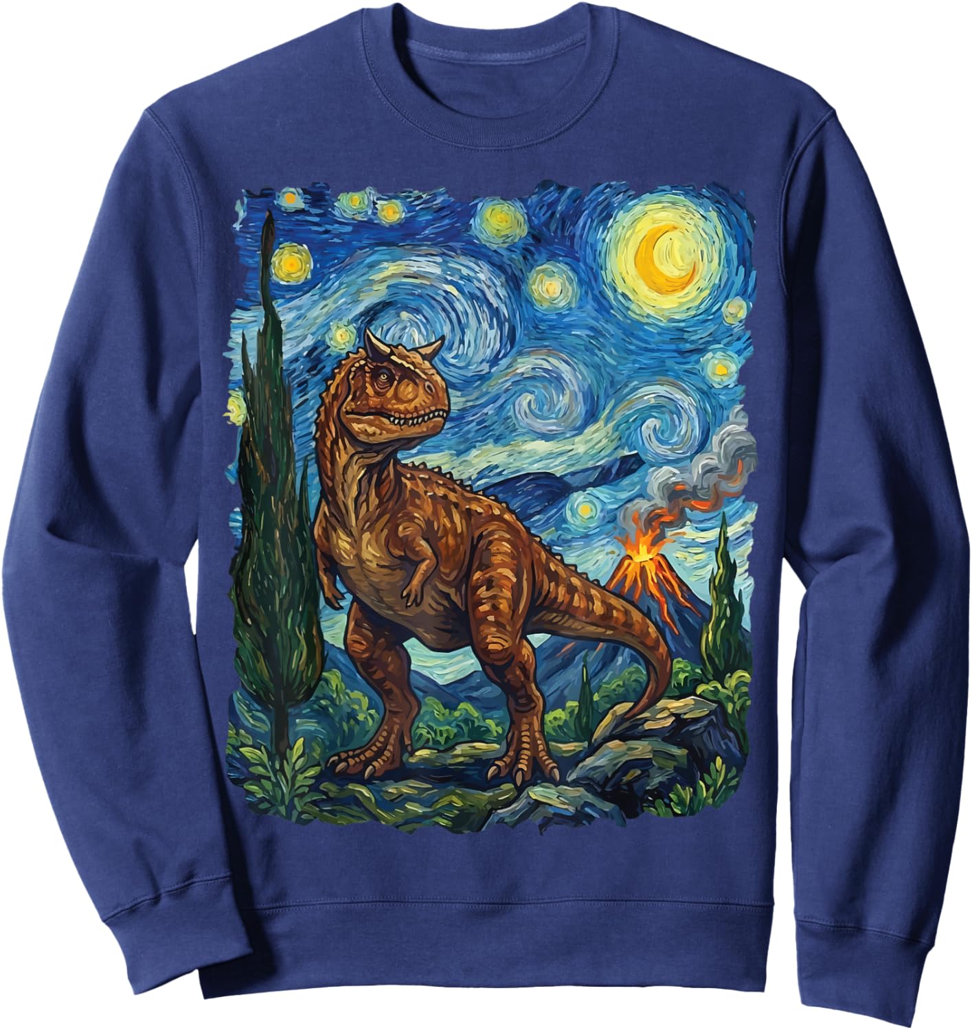 Carnotaurus Starry Night Sweatshirt - Sweatshirt | Navy