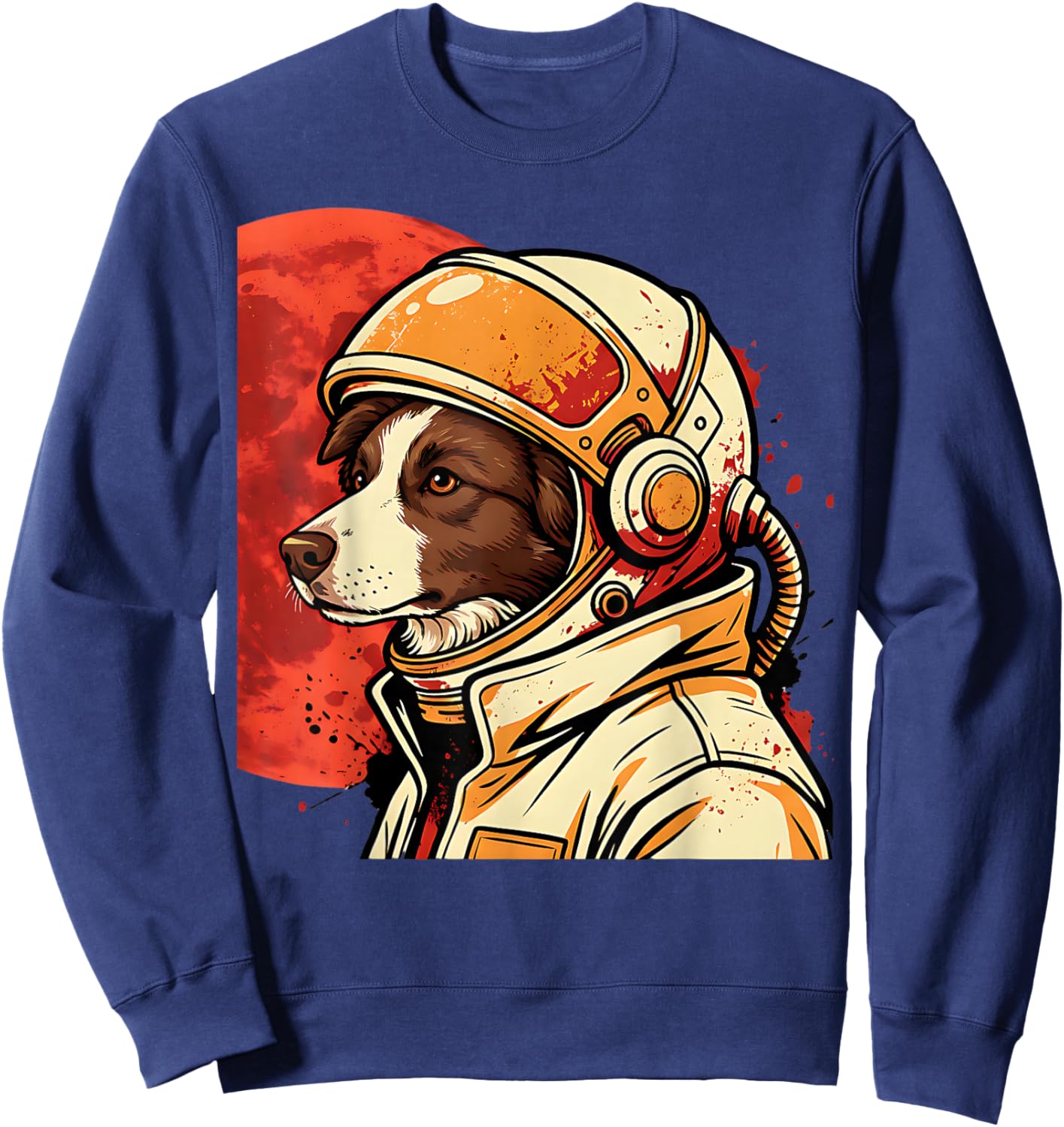 Cute Japanese Retro Space Astronaut Dog Anime Kids Sweatshirt - Sweatshirt | Navy