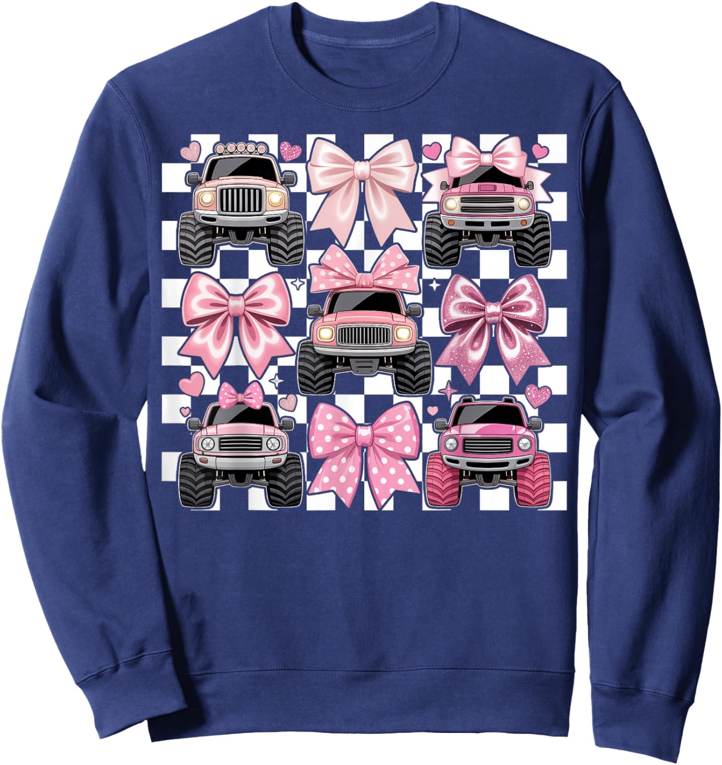 Pink Monster Truck Sweatshirt - Sweatshirt | Navy