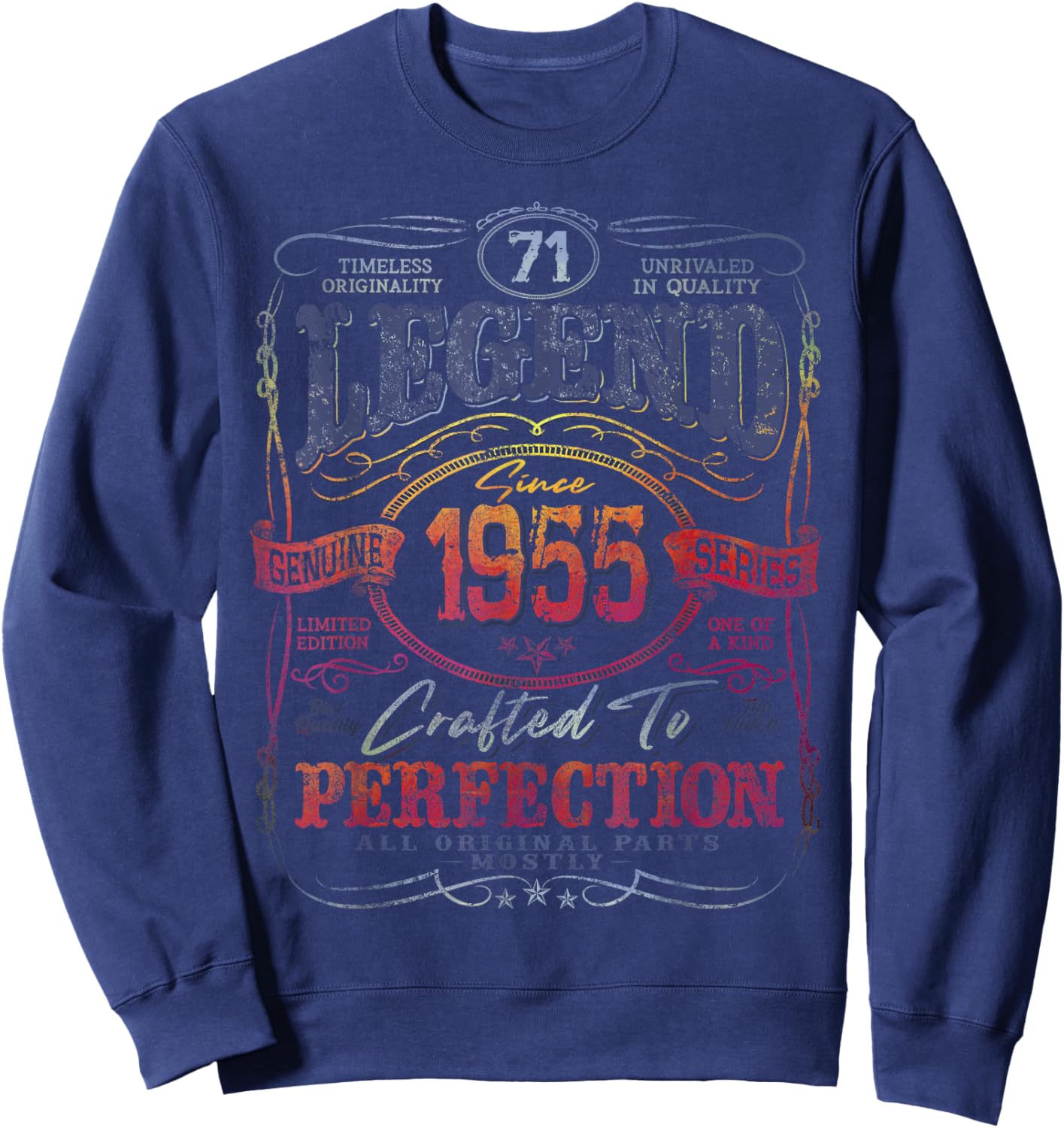 Vintage 1955 Limited Edition Shirt 71 Year Old 71st Birthday Sweatshirt - Sweatshirt | Navy