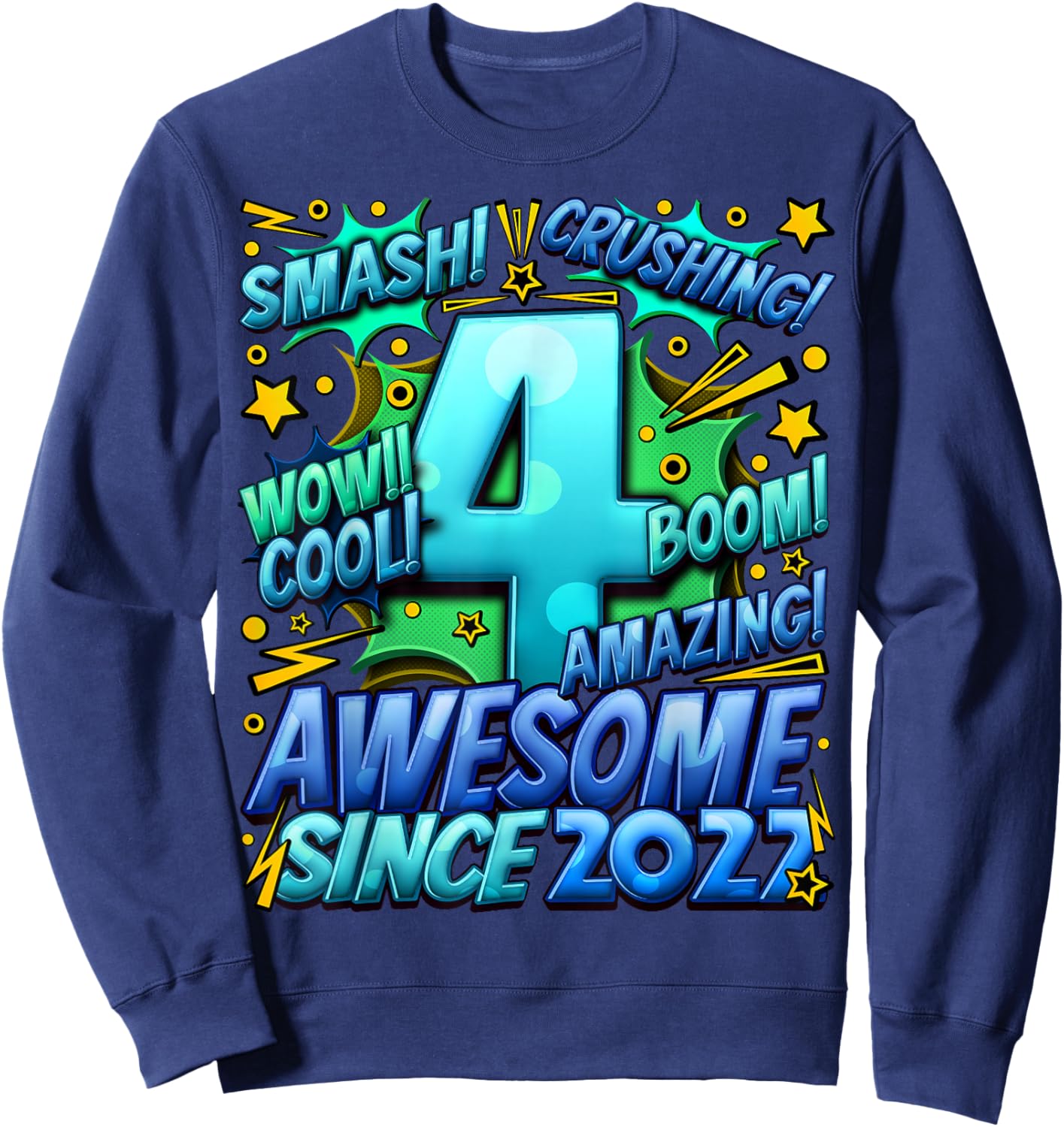 4 Year Old Gifts for Boys 4th Birthday Boy 4 Year Old Boy Sweatshirt - Sweatshirt | Navy