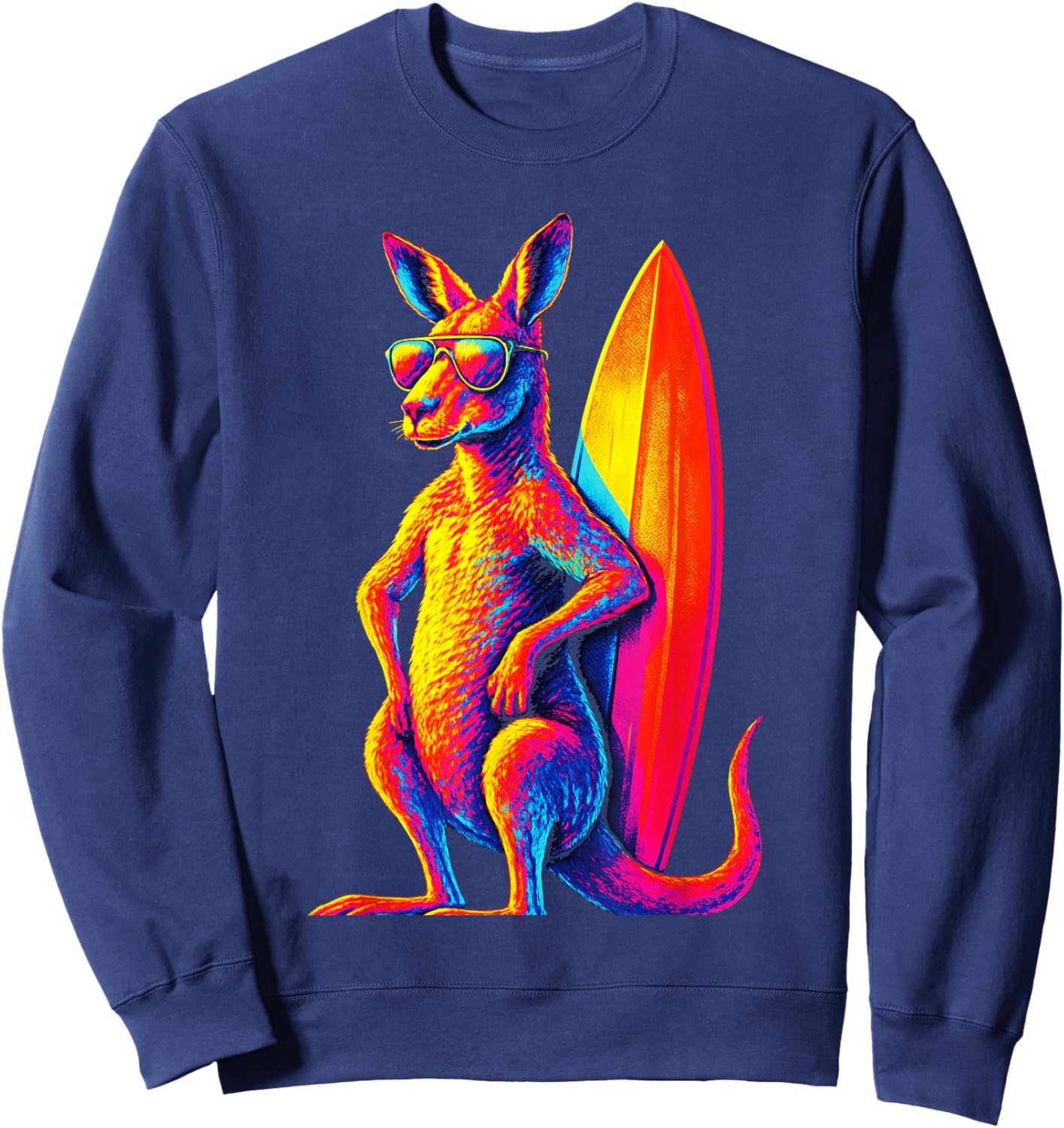 Kangaroo - Surfing Australia Animal Art Sweatshirt - Sweatshirt | Navy