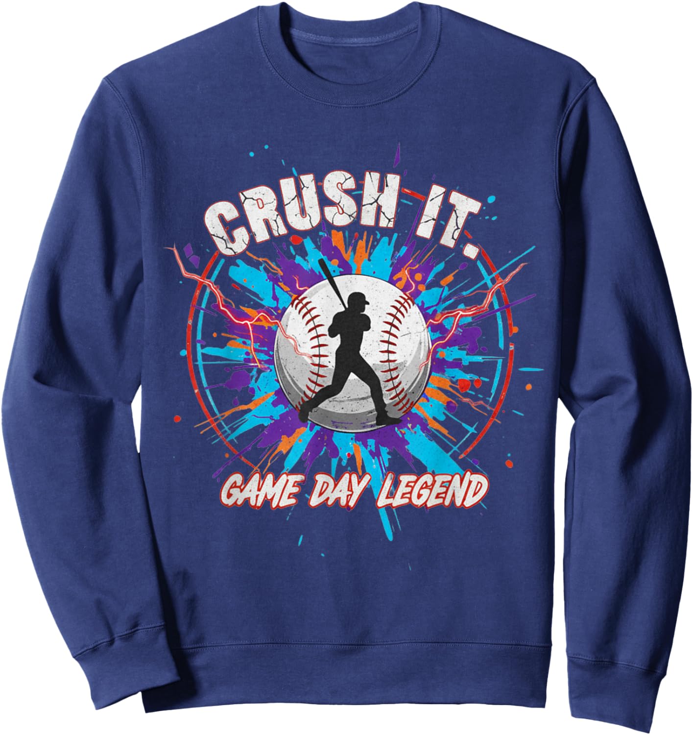 Crush It Baseball Game Day Hero for Kids Men Women Fans Sweatshirt - Sweatshirt | Navy