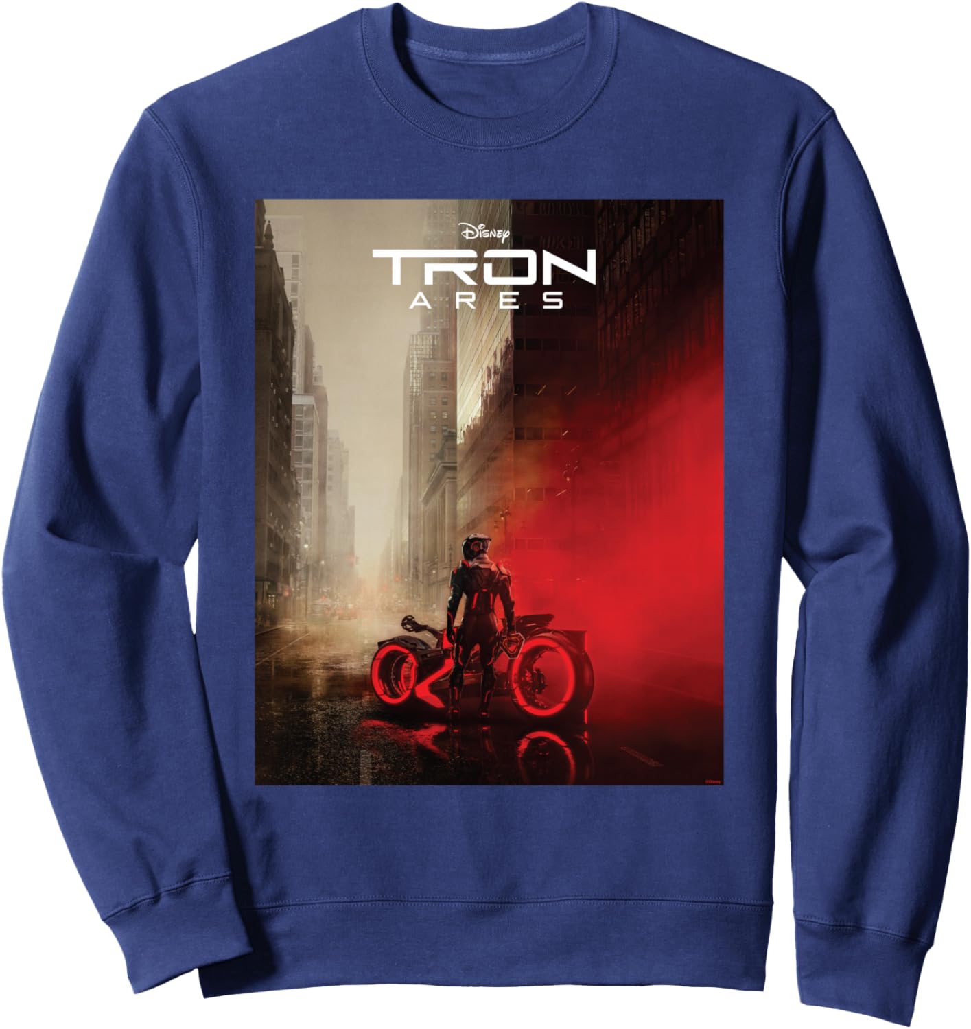 Disney TRON: Ares Lightcycle City Official Movie Poster Art Sweatshirt - Sweatshirt | Navy